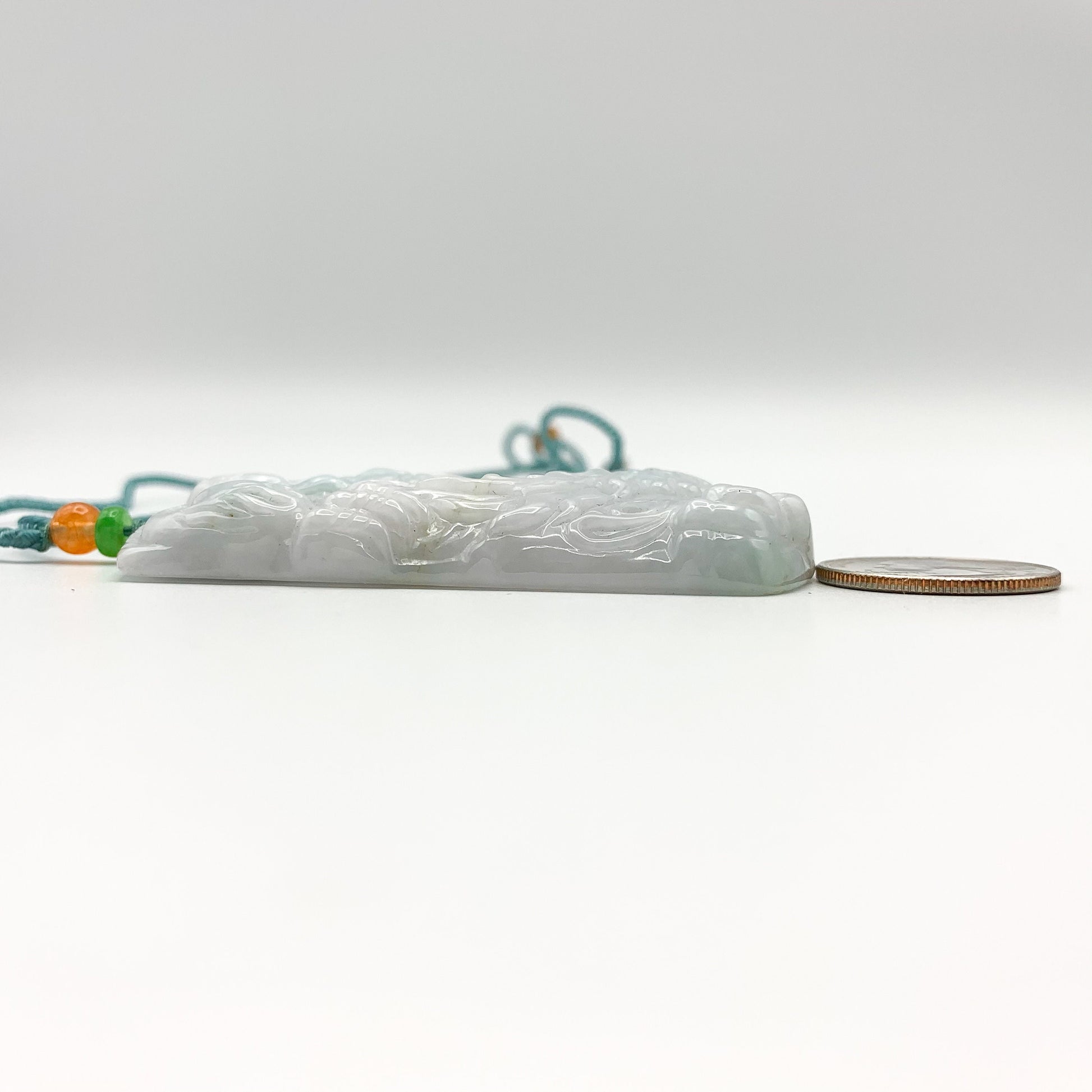 Very Large Jadeite Jade Dragon Protecting Master Necklace, YJ-0321-0361085 - AriaDesignCollection