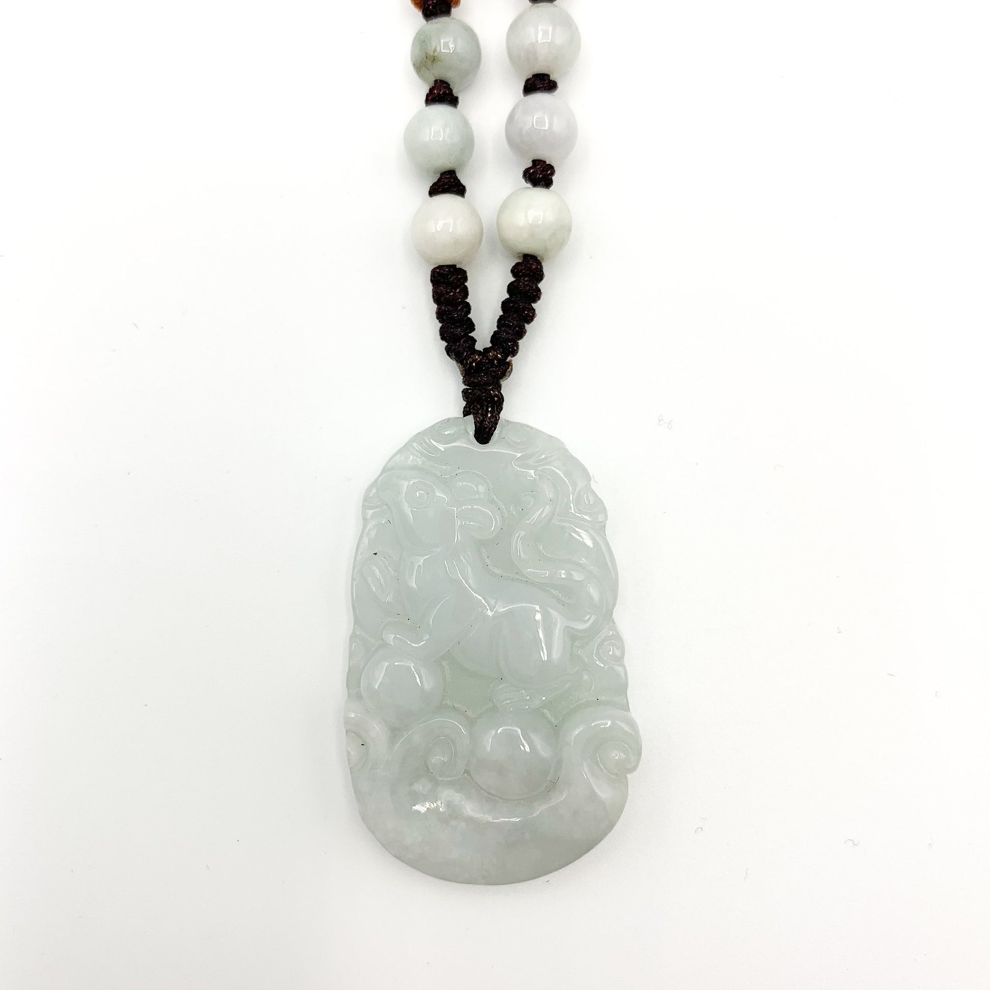 Jadeite Jade Rat Mouse Chinese Zodiac Carved Pendant Necklace, YJ-0321-0462573-1 - AriaDesignCollection