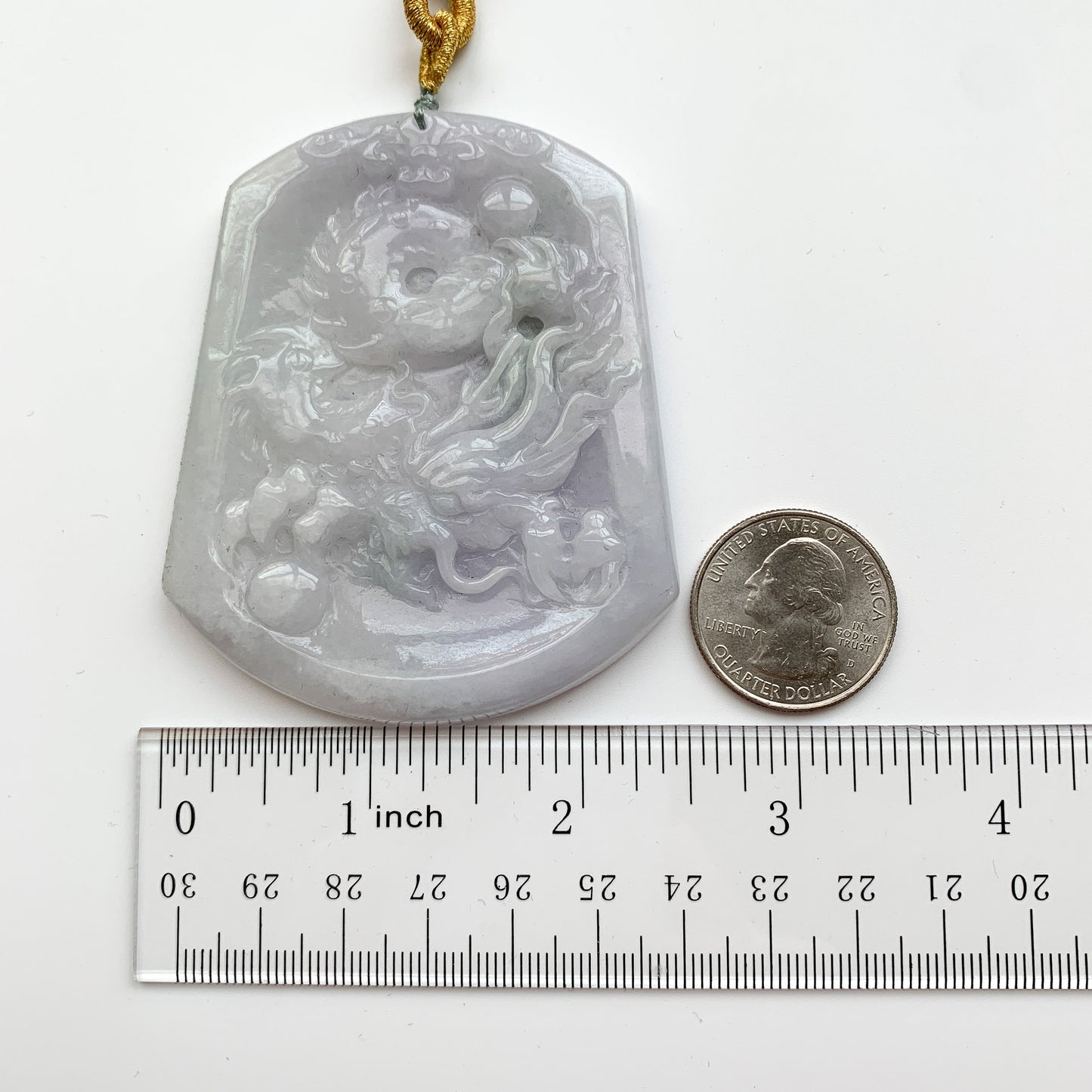 Very Large Jadeite Jade Dragon Zodiac Necklace, YJ-0321-0351438 - AriaDesignCollection