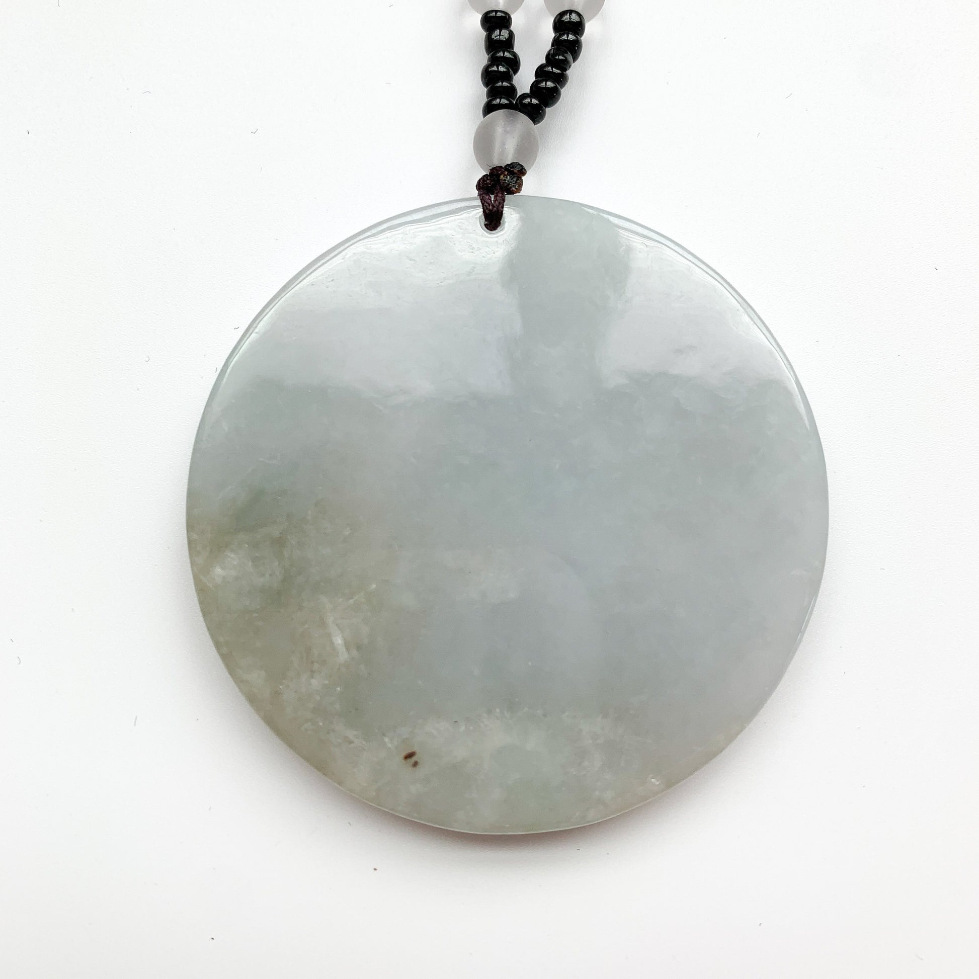 Large Jadeite Jade Guan Yin Avalokiteshvara Hand Carved Pendant Necklace, YJ-0321-0360492 - AriaDesignCollection