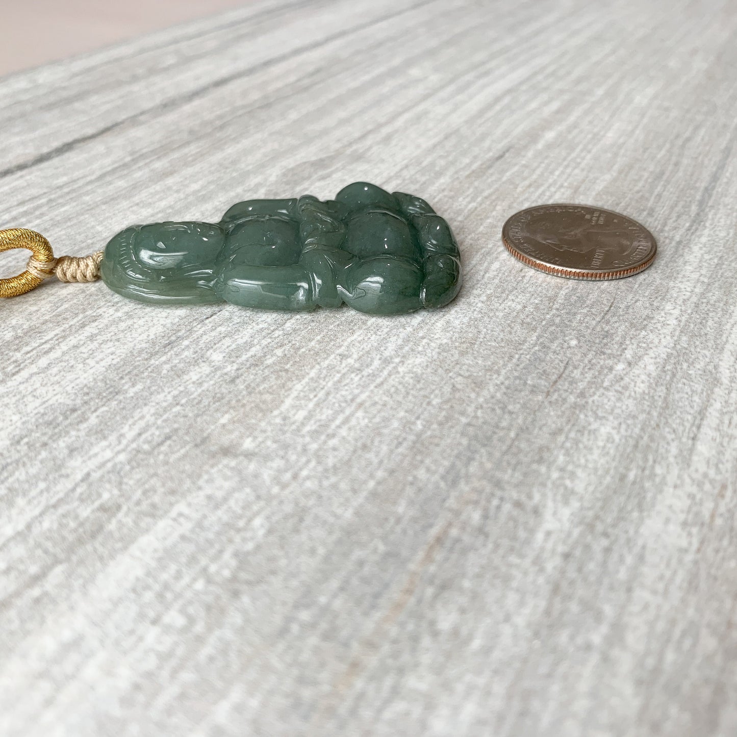 Jadeite Jade Guan Yin Avalokiteshvara Hand Carved Pendant Necklace, YJ-0321-0372113 - AriaDesignCollection