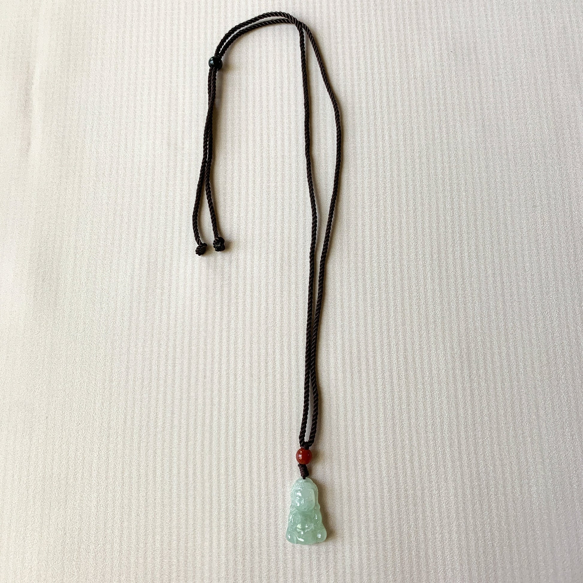 Icy Small Jadeite Jade Baby Buddha Dainty Minimalist Necklace, BJ-0621-1647234977 - AriaDesignCollection