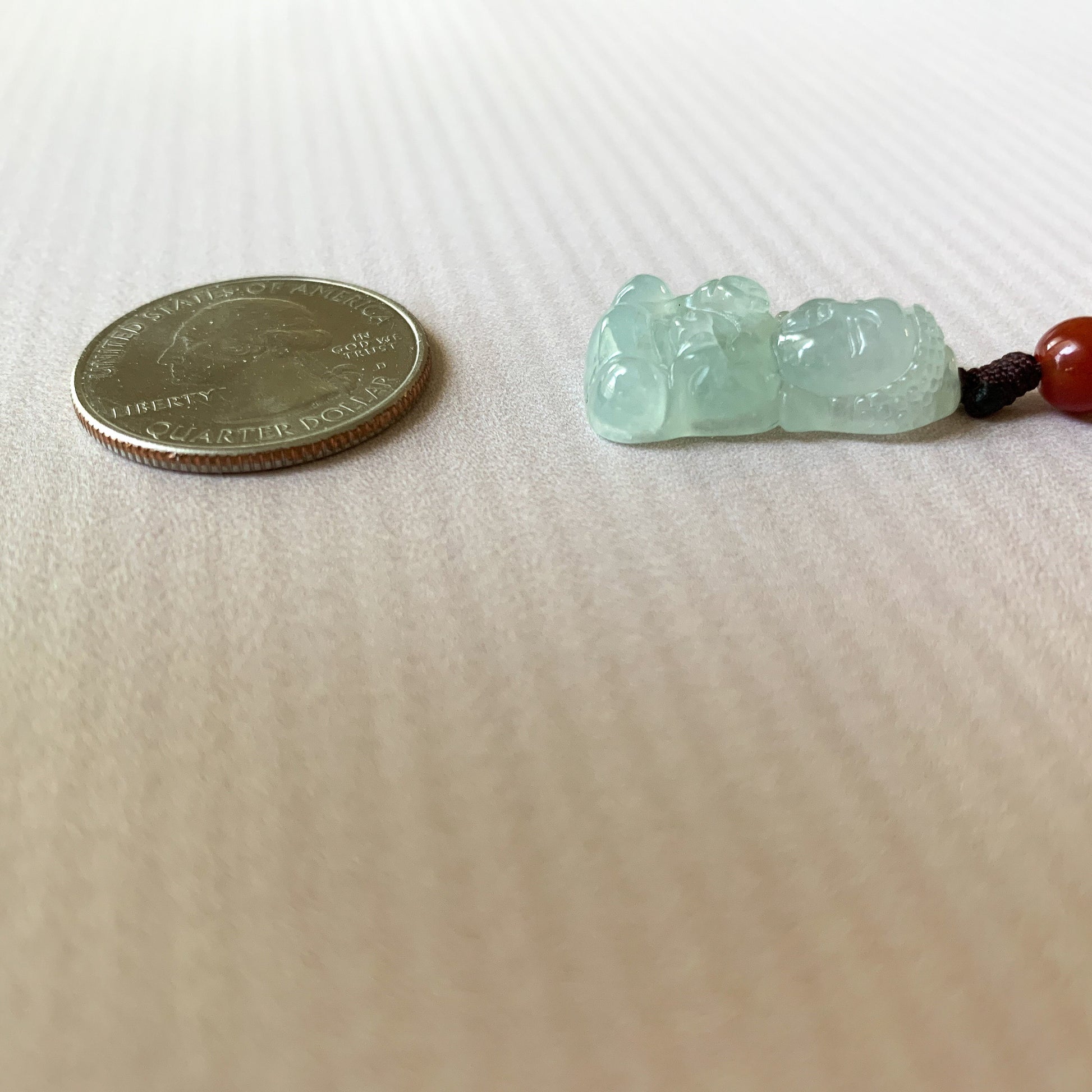 Icy Small Jadeite Jade Baby Buddha Dainty Minimalist Necklace, BJ-0621-1647234977 - AriaDesignCollection