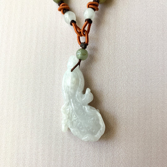 Jadeite Jade Cabbage Necklace, Jade Feng Shui, Jade Luck Pendant Necklace, YW-0110-1647022579 - AriaDesignCollection