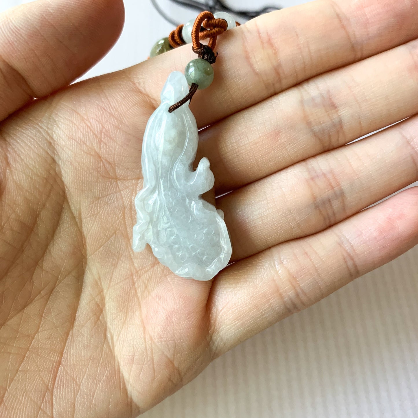 Jadeite Jade Cabbage Necklace, Jade Feng Shui, Jade Luck Pendant Necklace, YW-0110-1647022579 - AriaDesignCollection