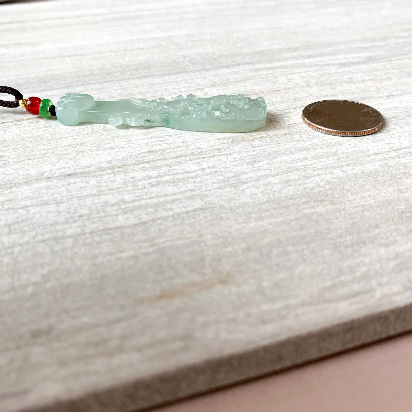 Icy Translucent Jadeite Jade Chinese Lute Pi Pa, 琵琶，Jade Necklace, HY-0621-0093659 - AriaDesignCollection