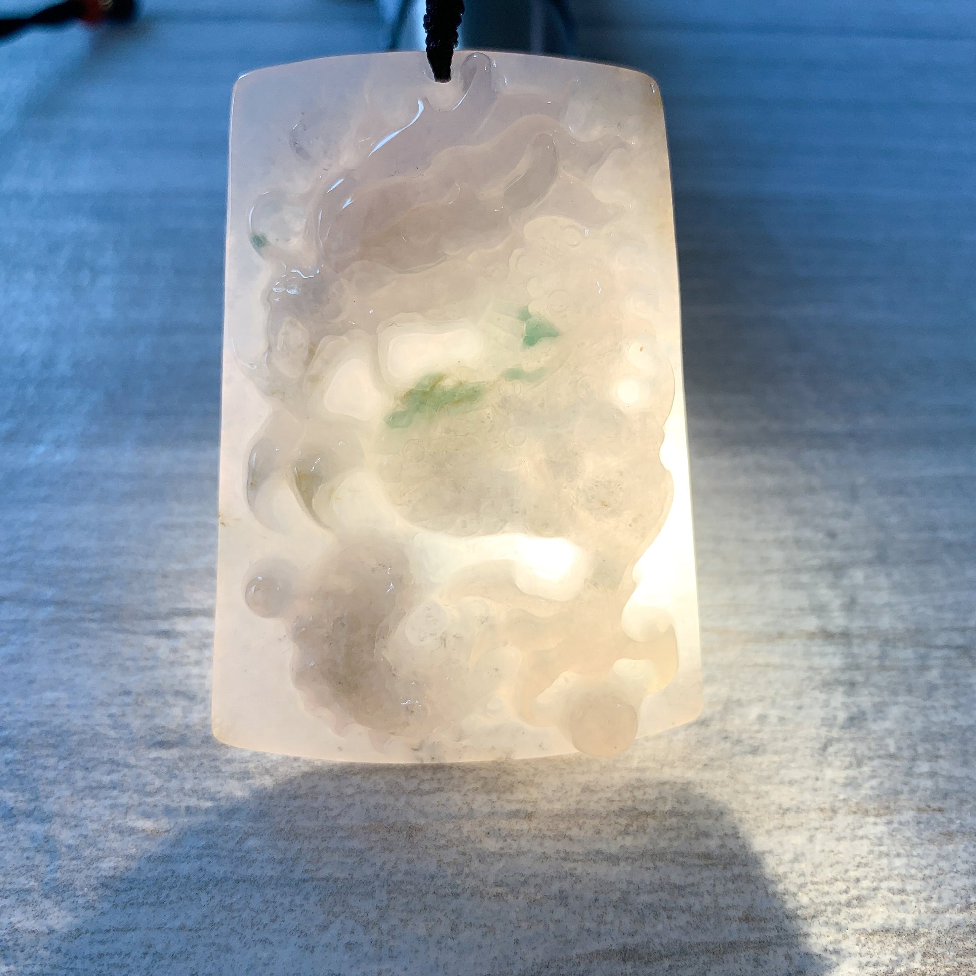 Jadeite Jade Dragon Chinese Zodiac Hand Carved Pendant Necklace, BJ-0621-0005313 - AriaDesignCollection