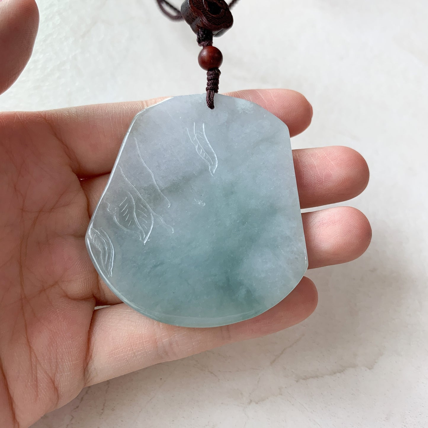 Jadeite Jade Landscape Mountain Forest River Scenery Hand Carved Pendant Necklace, YJ-0321-0439936 - AriaDesignCollection