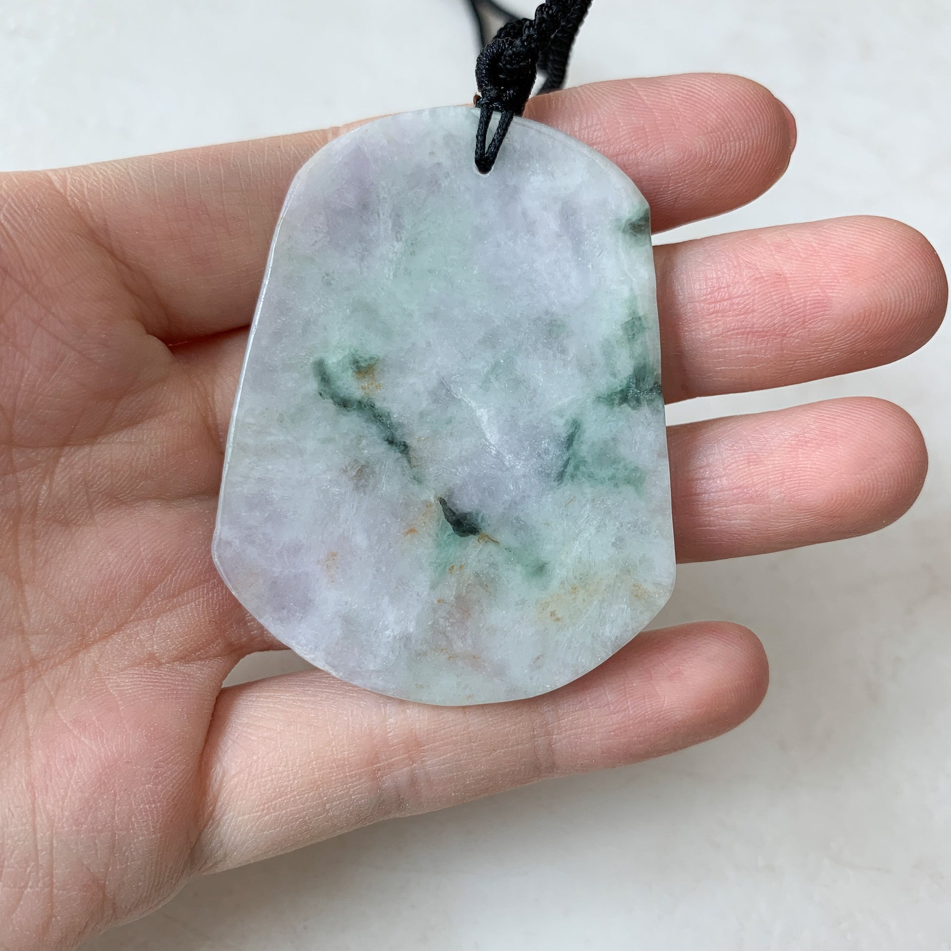 Jadeite Jade Landscape Mountain Forest River Scenery Hand Carved Pendant Necklace, YJ-0321-0396720 - AriaDesignCollection