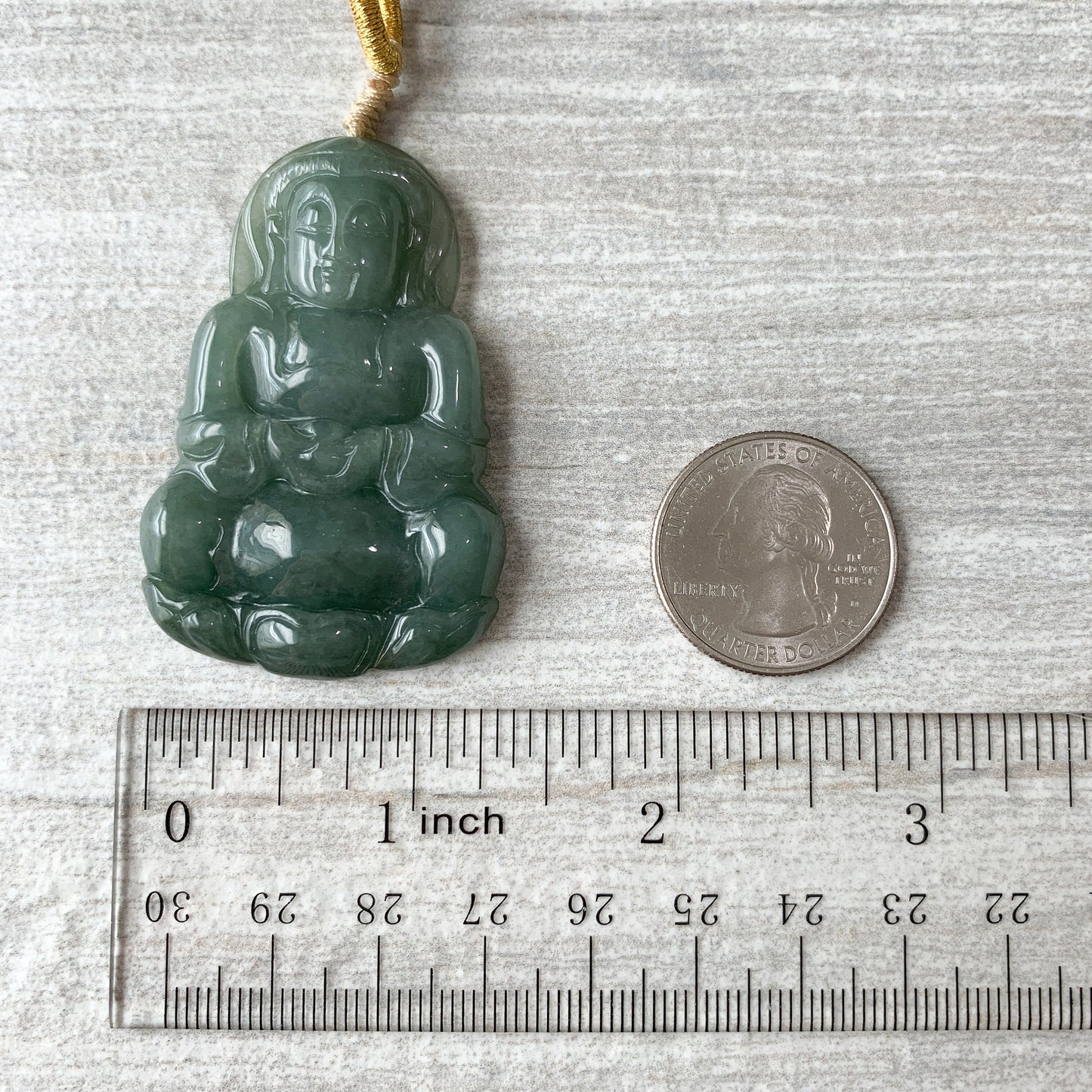 Jadeite Jade Guan Yin Avalokiteshvara Hand Carved Pendant Necklace, YJ-0321-0372113 - AriaDesignCollection