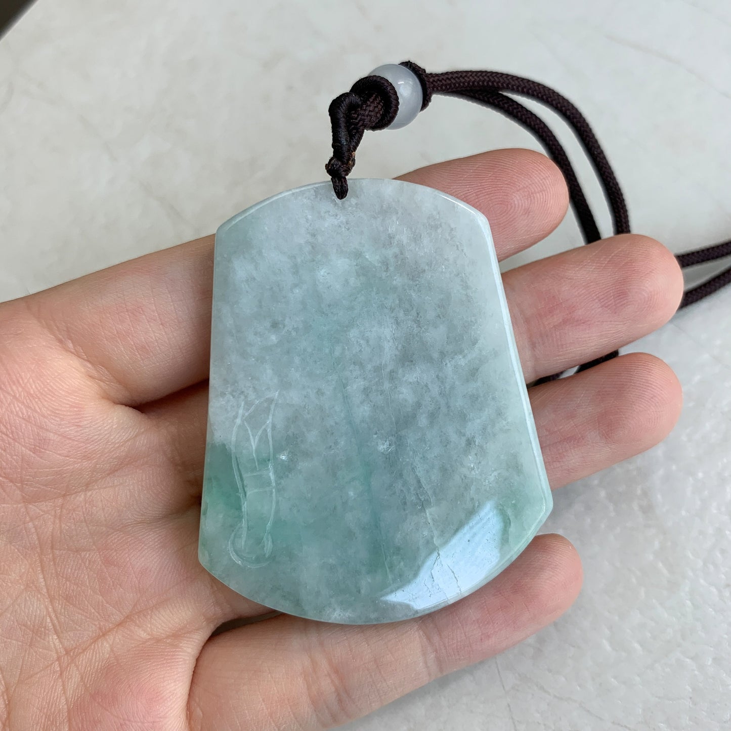 Jadeite Jade Landscape Mountain Forest River Scenery Hand Carved Pendant Necklace, YJ-0321-0320091 - AriaDesignCollection