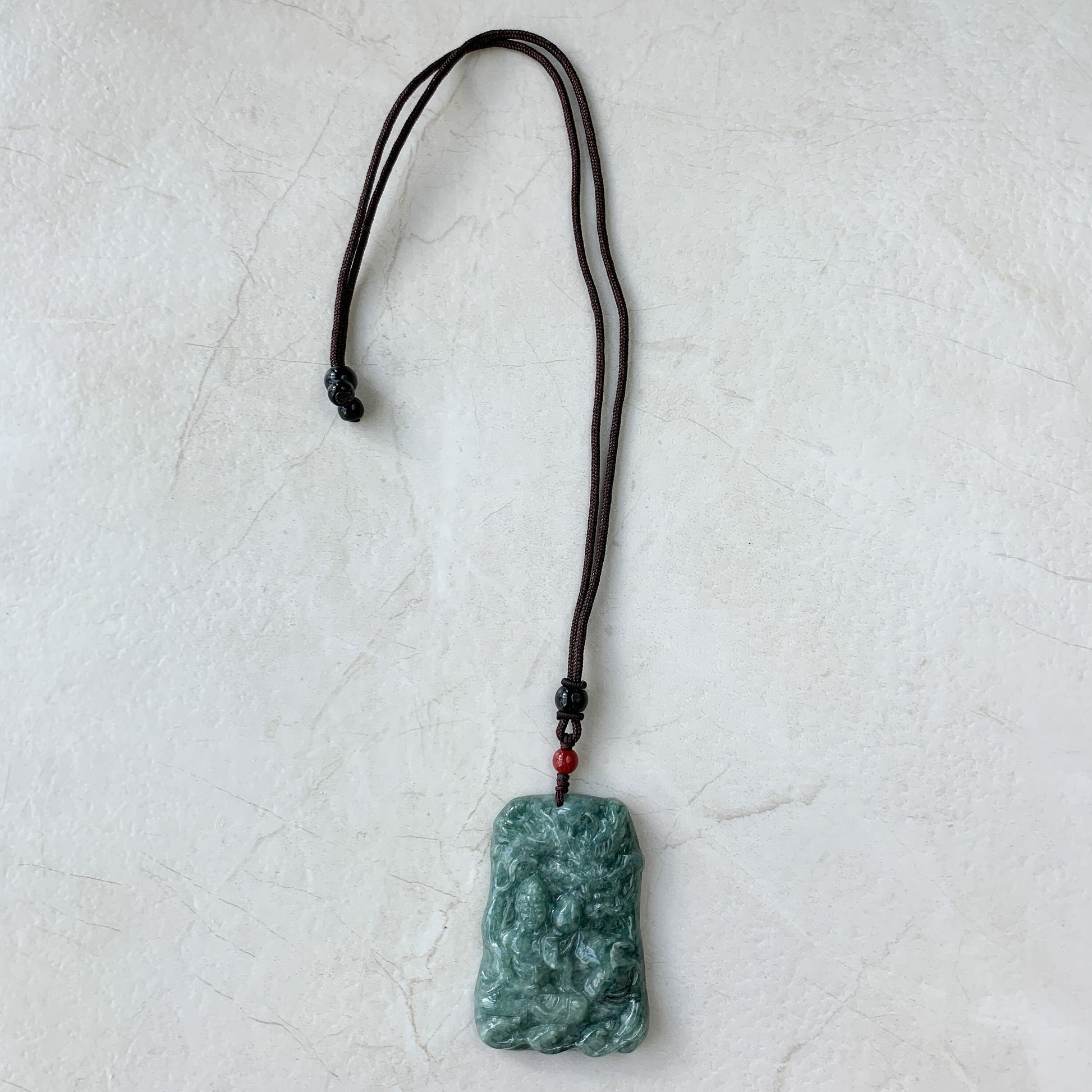 Green Jadeite Jade Dragon Protecting Master Necklace, YJ-0321-0438820 - AriaDesignCollection