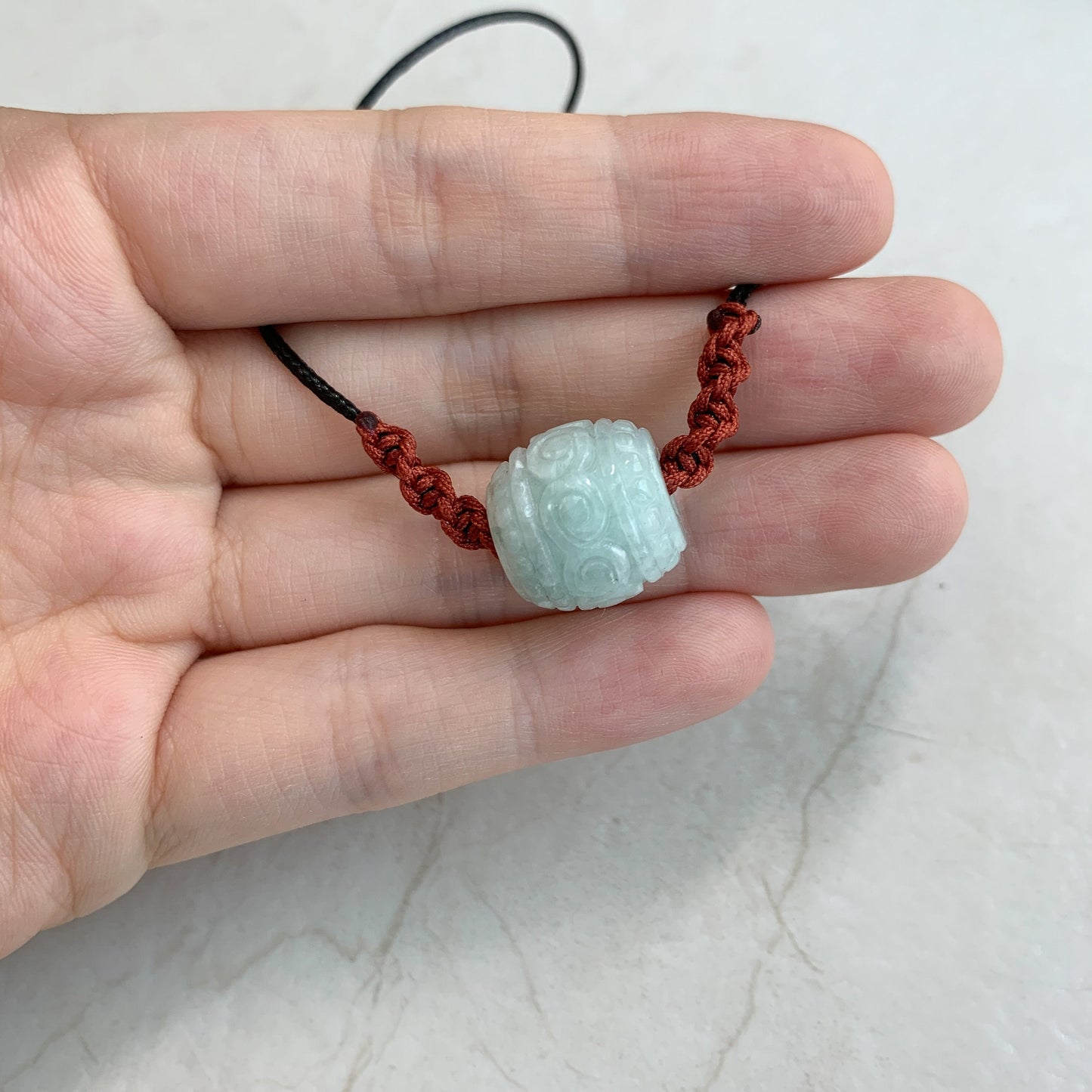 Jadeite Jade Barrel Ball Minimalist Necklace, NVN-0321-1646844770 - AriaDesignCollection