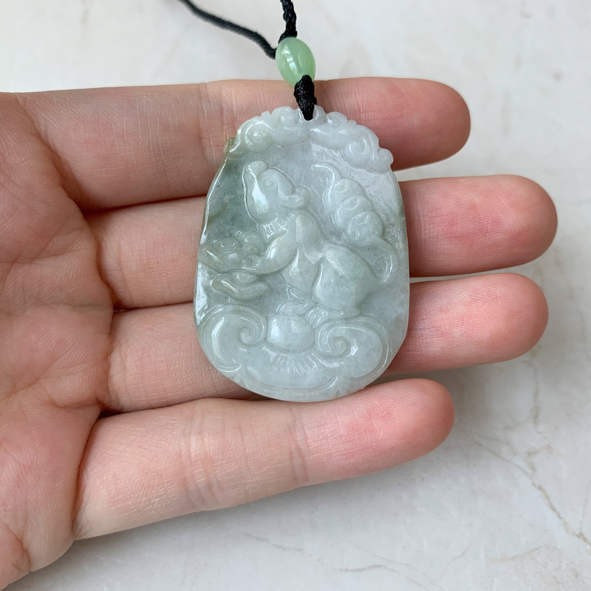 Jadeite Jade Rat Mouse Chinese Zodiac Carved Pendant Necklace, YW-0321-1646804616 - AriaDesignCollection