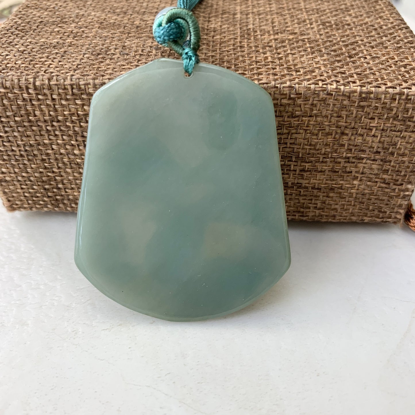 Jadeite Jade Landscape Mountain Forest River Scenery Hand Carved Pendant Necklace, YJ-0110-0371037 - AriaDesignCollection