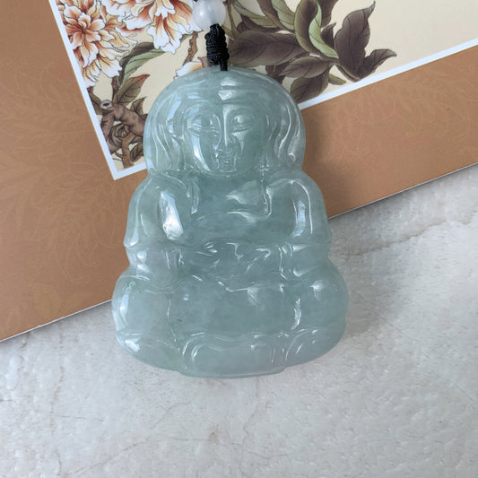 Jadeite Jade Guan Yin Avalokiteshvara Hand Carved Pendant Necklace, YJ-0321-0390692 - AriaDesignCollection