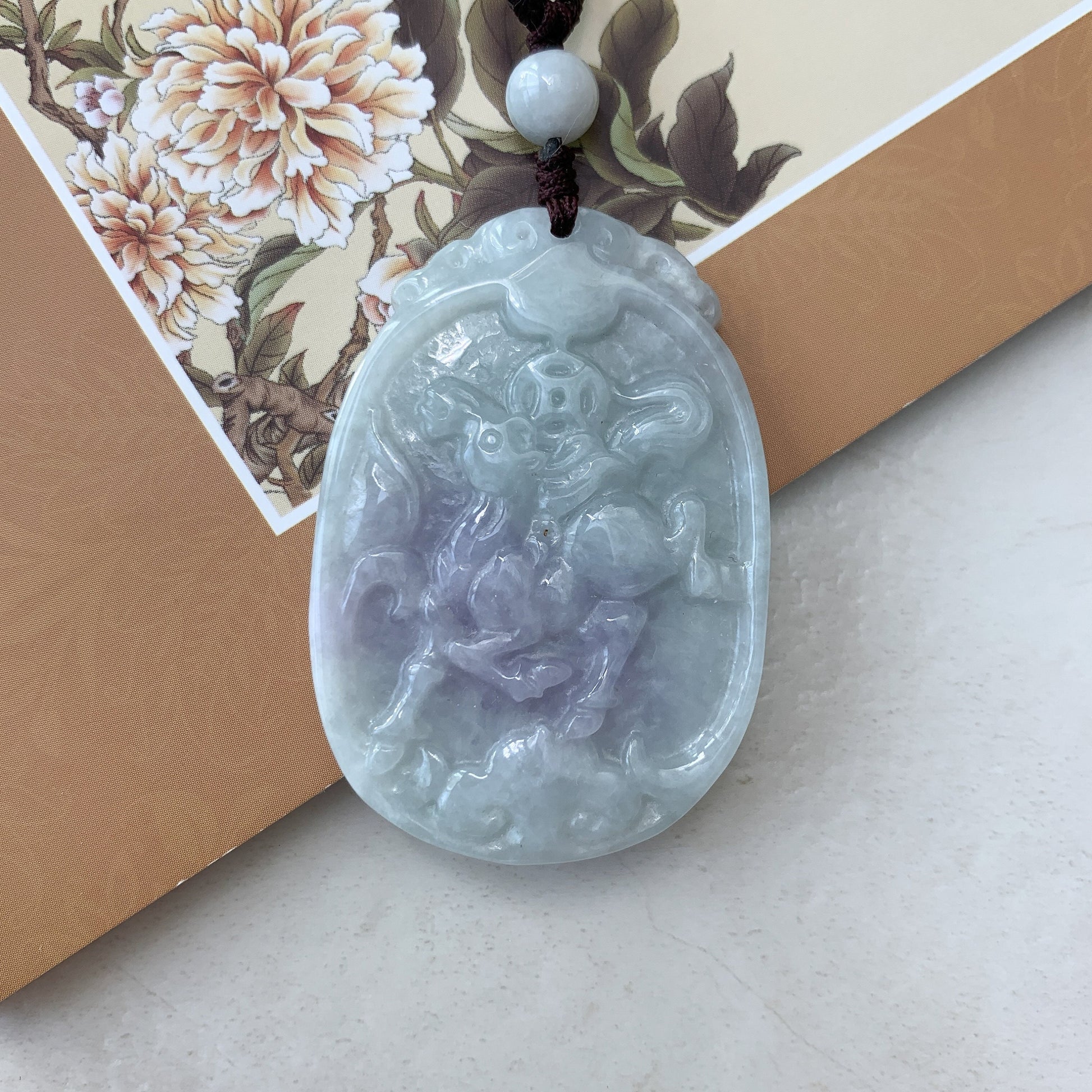 Horse Purple Jade Jadeite Chinese Zodiac Carved Pendant Necklace, YW-0110-1646929430 - AriaDesignCollection