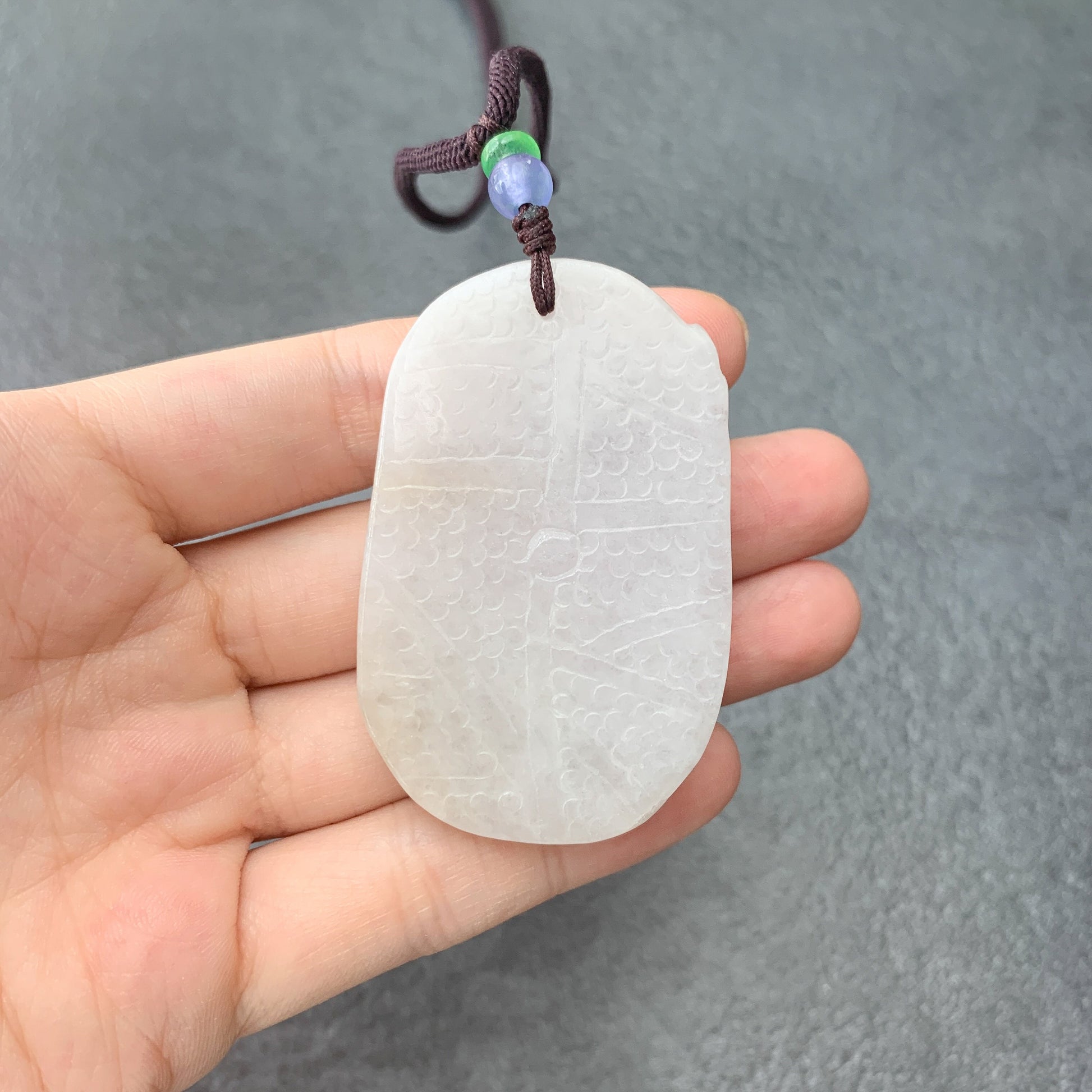 White Jadeite Jade Fire Breathing Dragon Chinese Zodiac Hand Carved Pendant Necklace, YJ-0321-0375206 - AriaDesignCollection