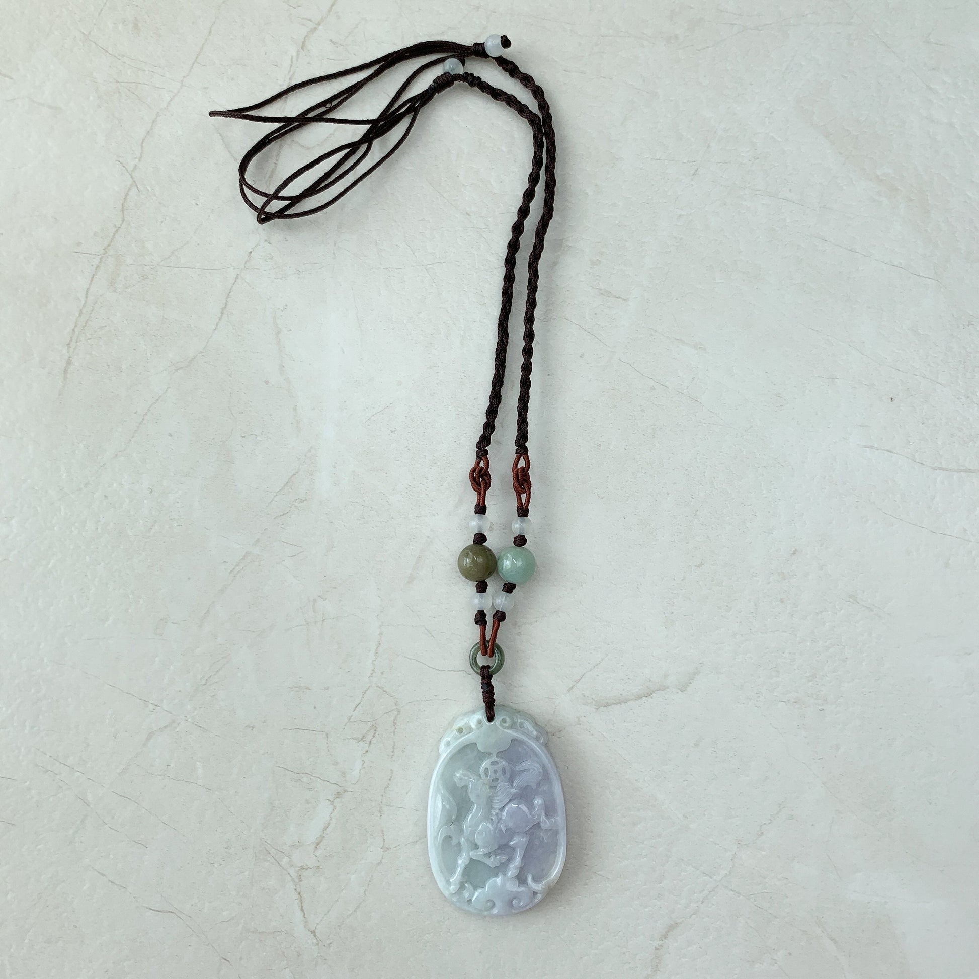 Horse Purple Lavender Jade Jadeite Chinese Zodiac Carved Pendant Necklace, YW-0110-1646685445 - AriaDesignCollection