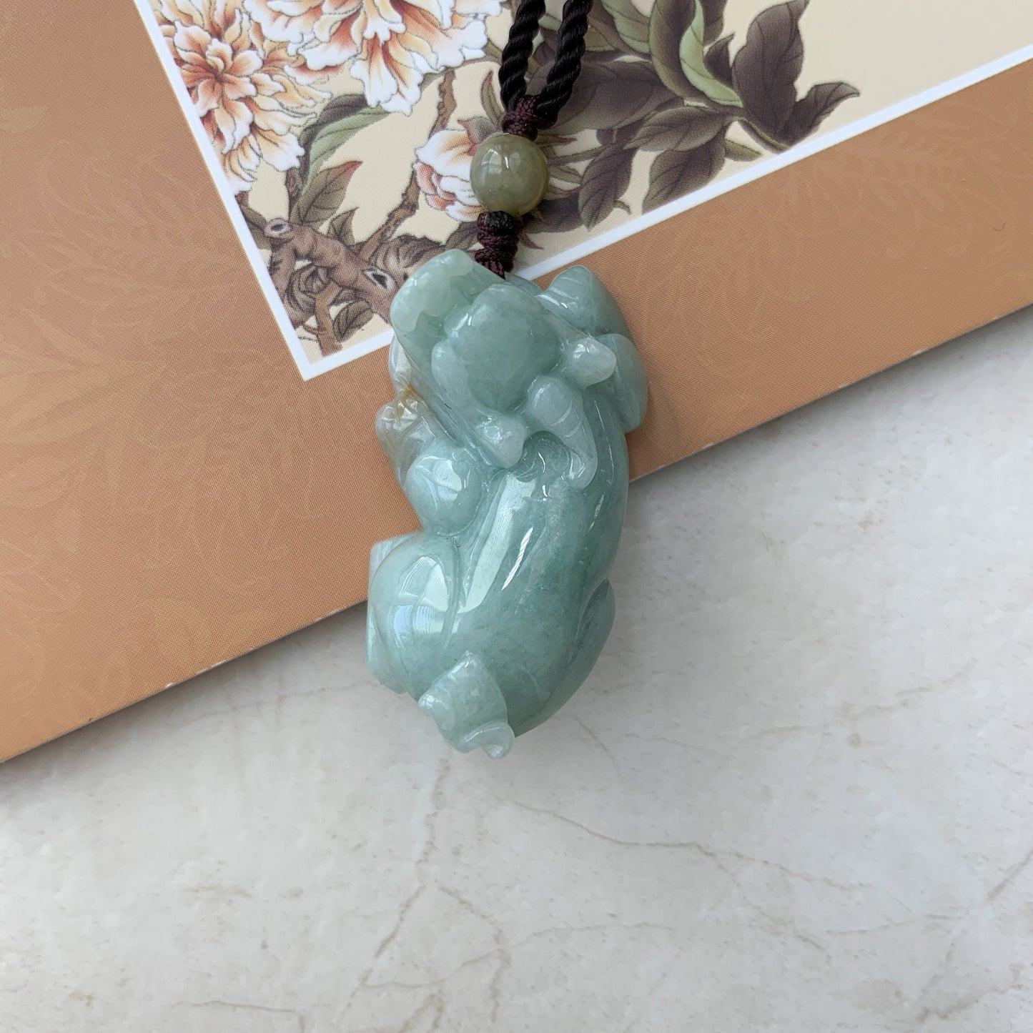 Jadeite Jade Dragon Pixiu Dragon Chinese Carved Pendant, YW-0110-1646030356 - AriaDesignCollection