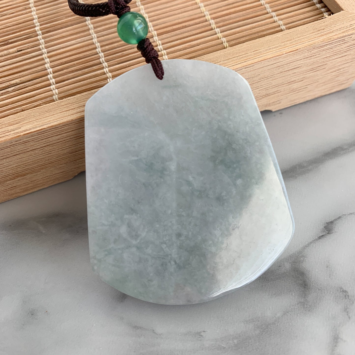 Jadeite Jade Landscape Mountain Forest River Scenery Hand Carved Pendant Necklace, YJ-0321-0342930-1 - AriaDesignCollection