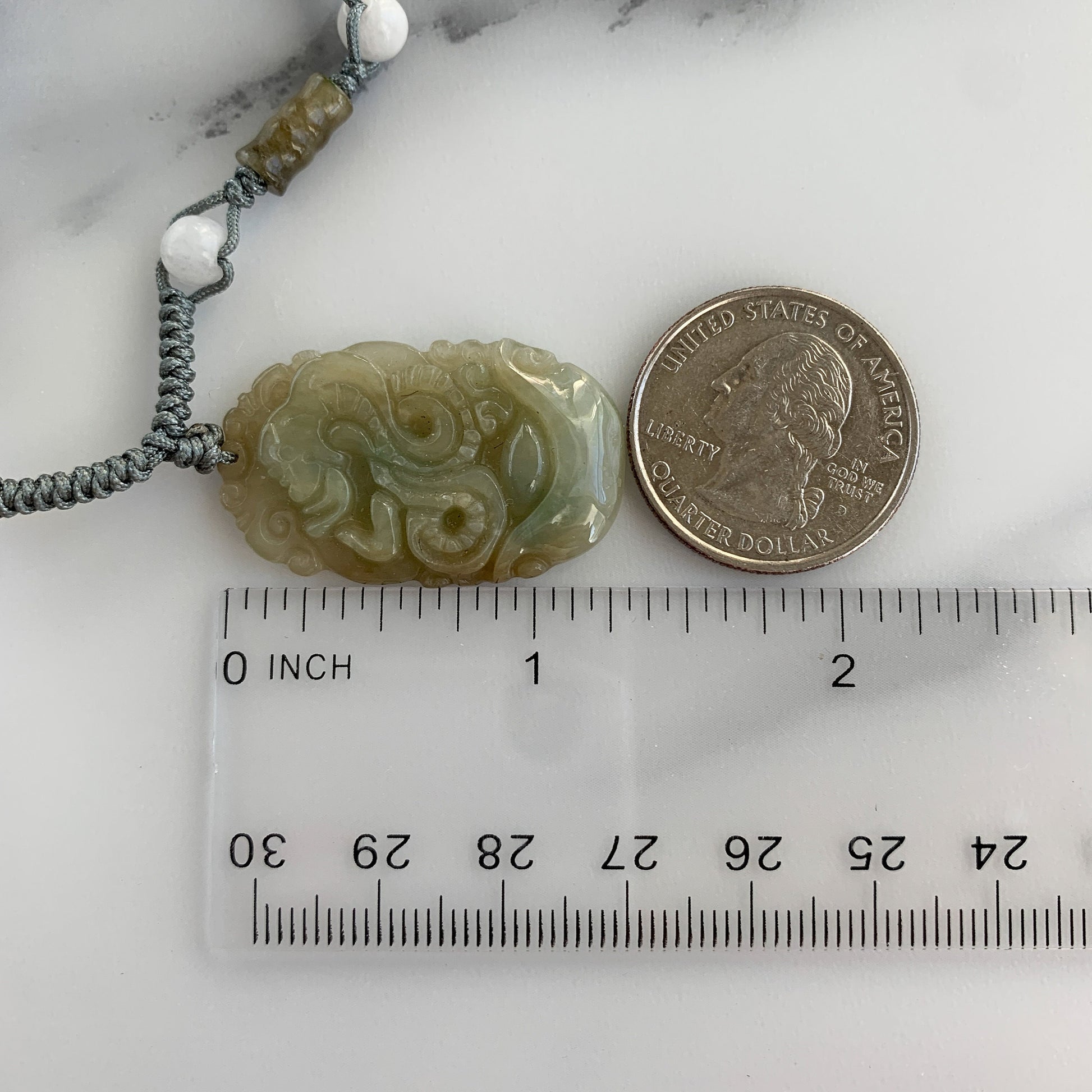 Jadeite Jade Snake Chinese Zodiac Carved Pendant Necklace, YJ-0321-1645570091 - AriaDesignCollection