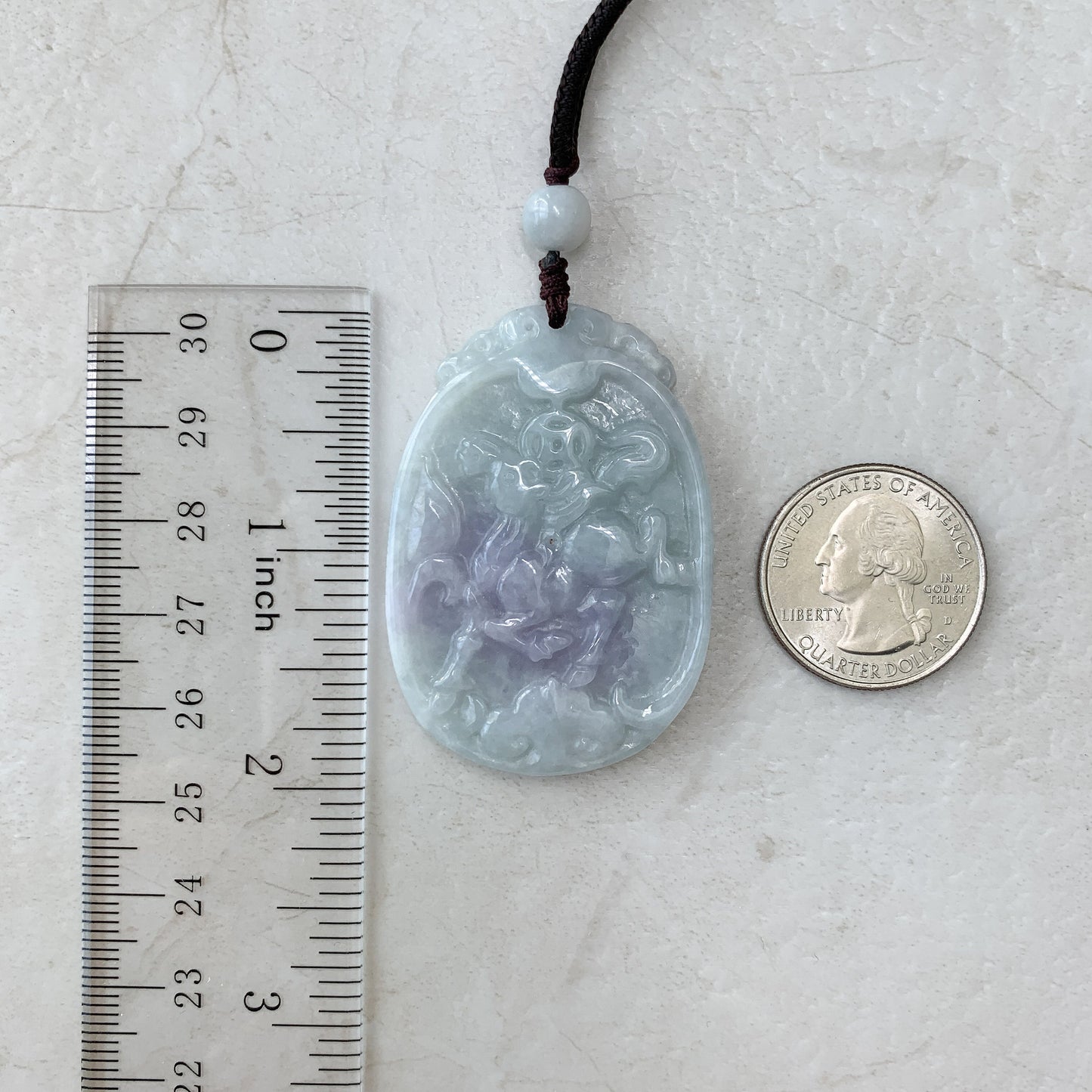 Horse Purple Jade Jadeite Chinese Zodiac Carved Pendant Necklace, YW-0110-1646929430 - AriaDesignCollection