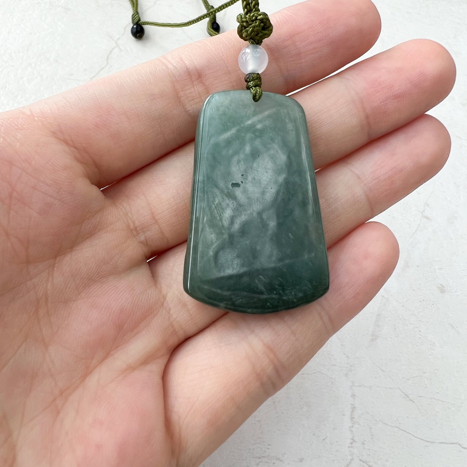 Jadeite Jade Landscape Mountain Forest River Scenery Hand Carved Pendant Necklace, SGDK-0921-1646244389 - AriaDesignCollection