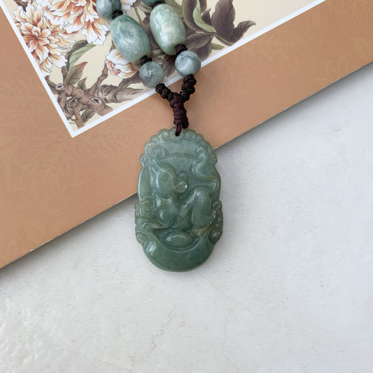 Jadeite Jade Rat Mouse Chinese Zodiac Carved Pendant Necklace, YW-0321-1646067326 - AriaDesignCollection