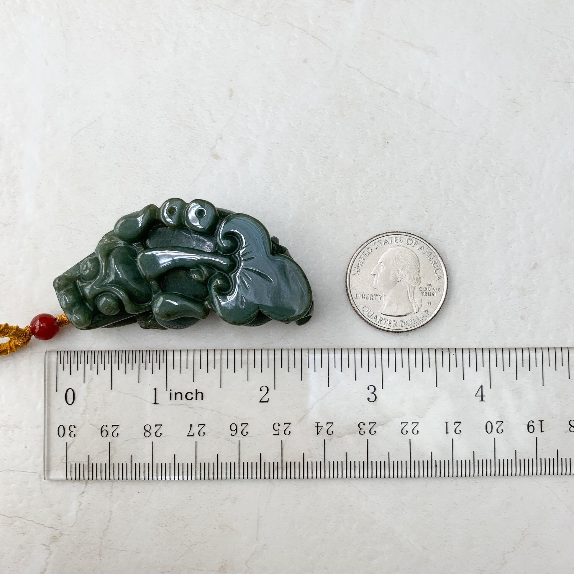 Large Green Jadeite Jade Dragon Pixiu Dragon Chinese Carved Pendant, YJ-0921-0002772 - AriaDesignCollection