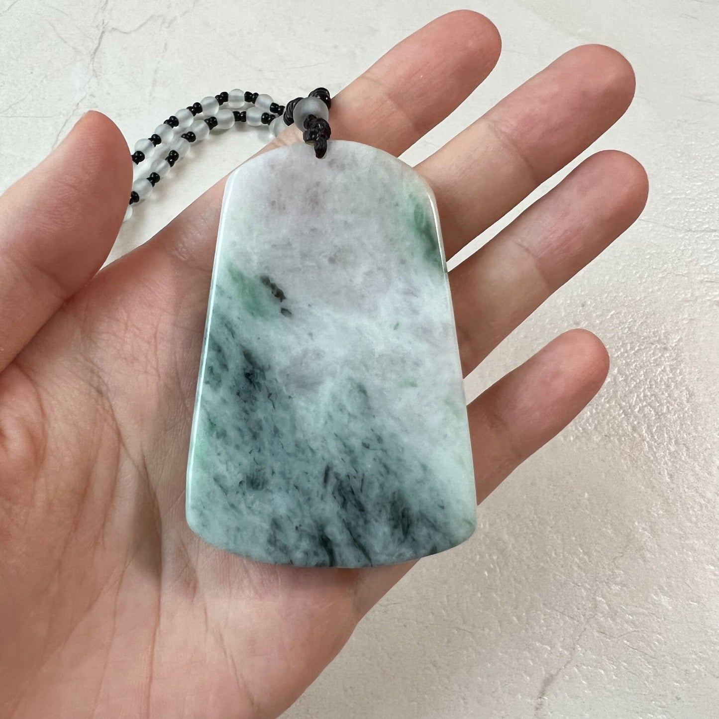 Large Tree Jade Pendant, Mountain Forest River Scenery, Hand Carved Pendant Necklace, YJ-0921-0127435 - AriaDesignCollection