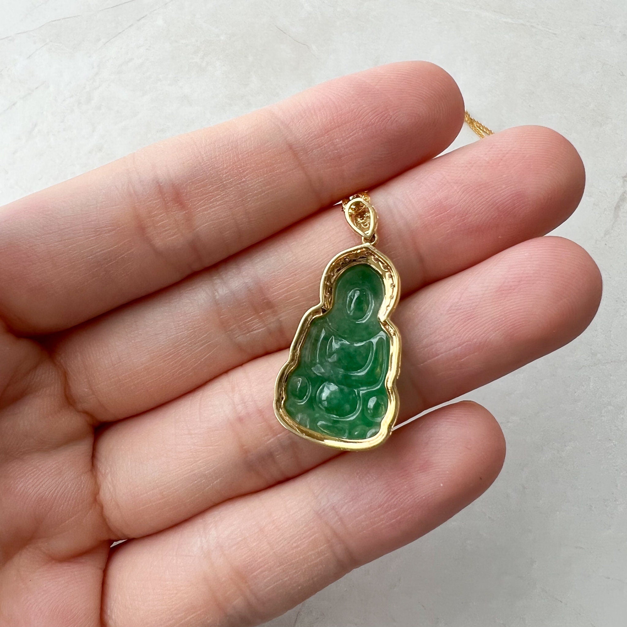 Mini jade buddha on sale necklace