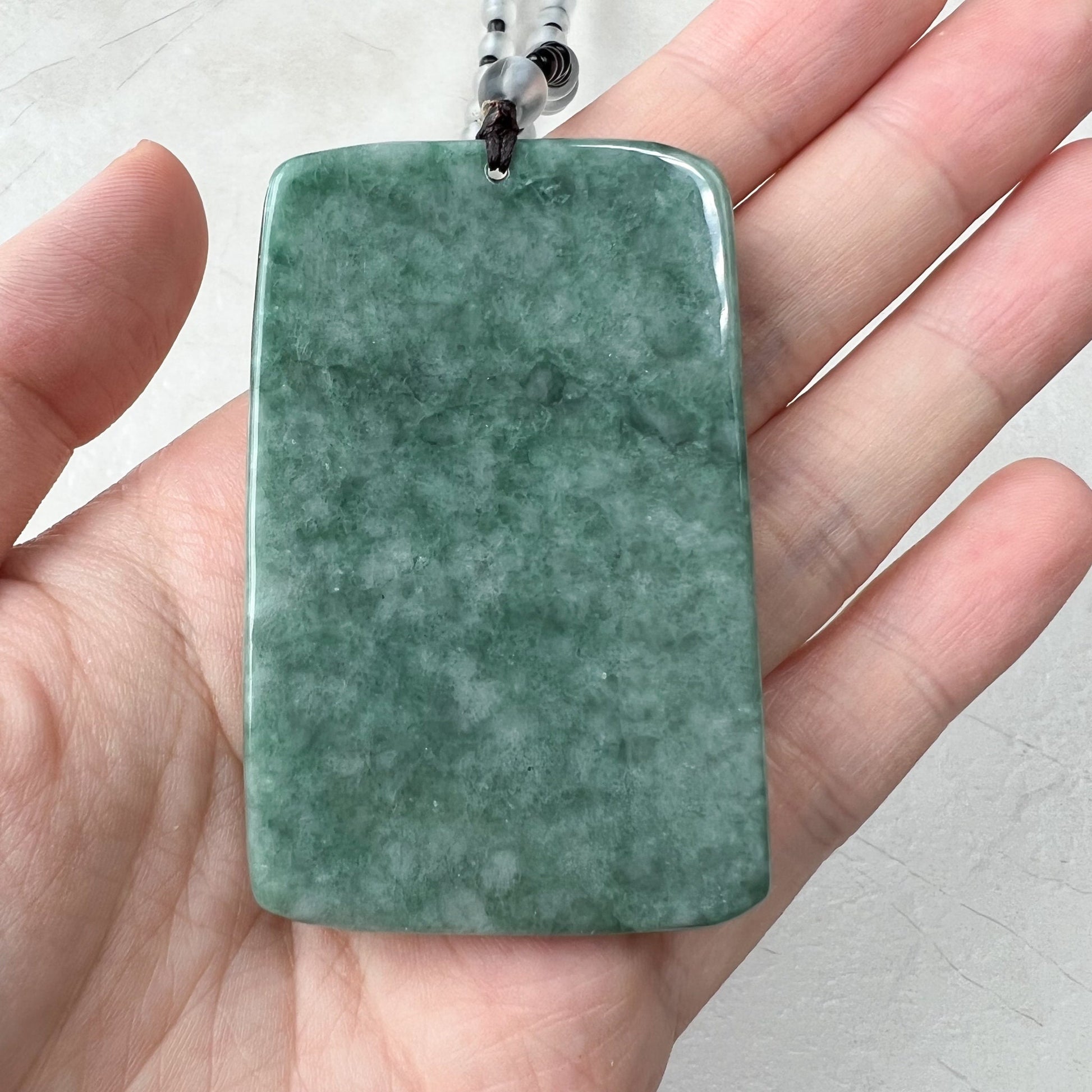 Large Tree Jade Pendant, Mountain Forest River Scenery, Hand Carved Pendant Necklace, YJ-0921-0179910 - AriaDesignCollection