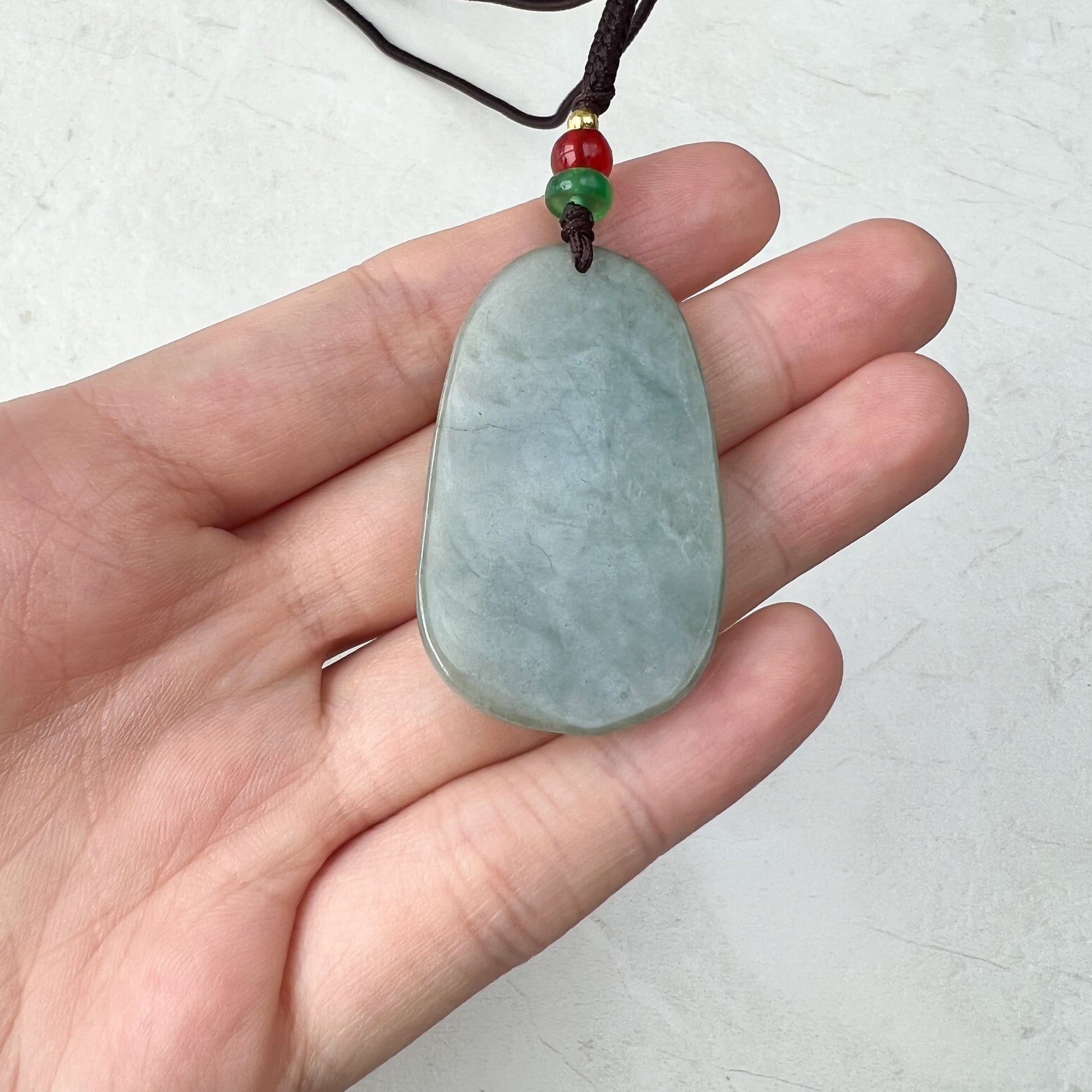 Jadeite Jade Landscape Mountain Forest River Scenery Hand Carved Pendant Necklace, YJ-0921-0166023 - AriaDesignCollection