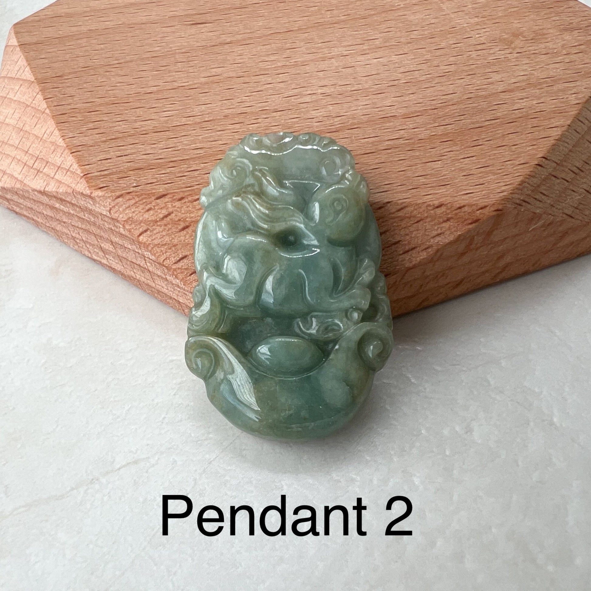 Jadeite Jade Rabbit Chinese Zodiac Carved Pendant Necklace, YW-0110-1646951841 - AriaDesignCollection