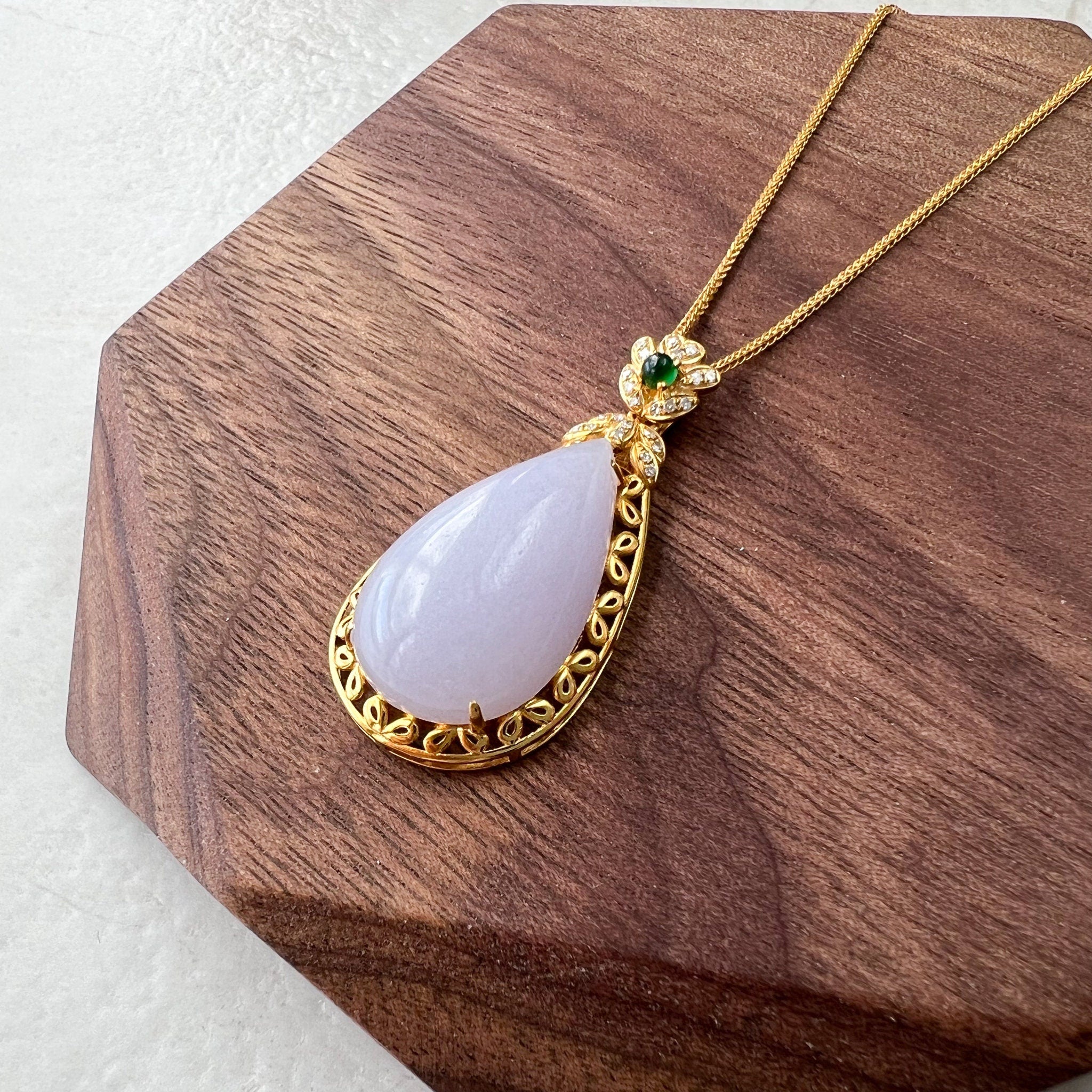 Lavender Tanzanite Gold Necklace | Vintage Style Jewelry Handmade in Italy  – Ortica