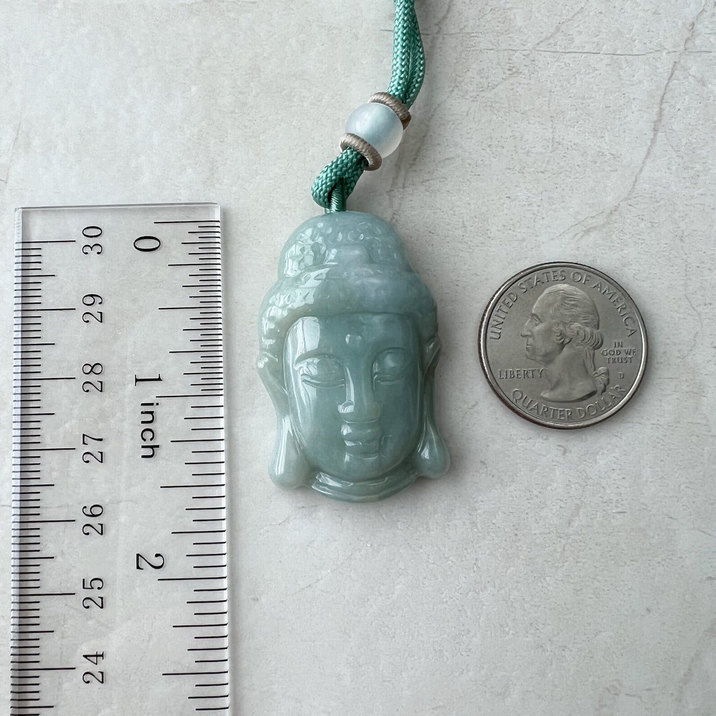 Jadeite Jade Guan Yin Avalokiteshvara Hand Carved Head Pendant, YJ-0921-0137883 - AriaDesignCollection