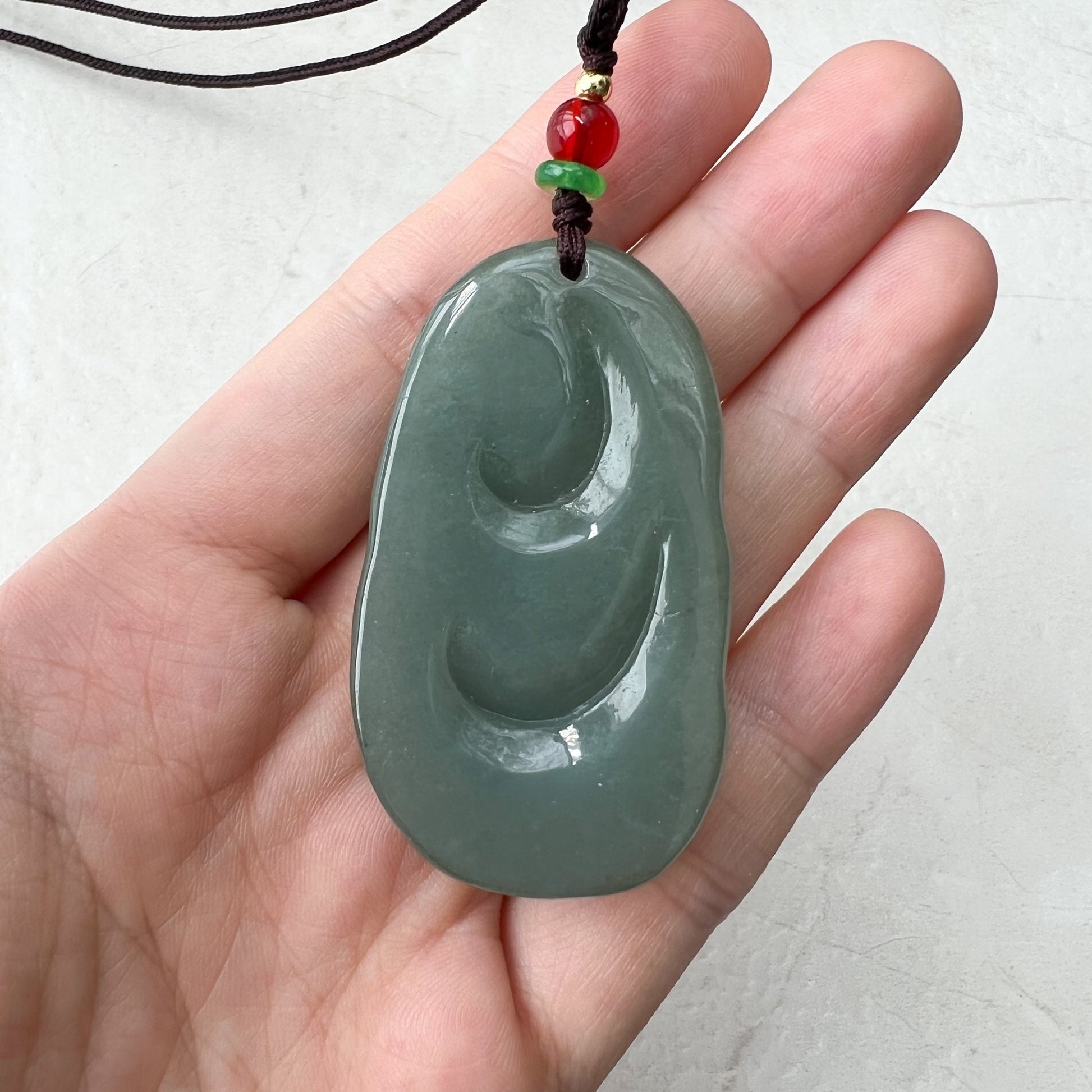 Green Jadeite Jade Tiger Chinese Zodiac Carved Pendant Necklace, YJ-0921-0064705 - AriaDesignCollection