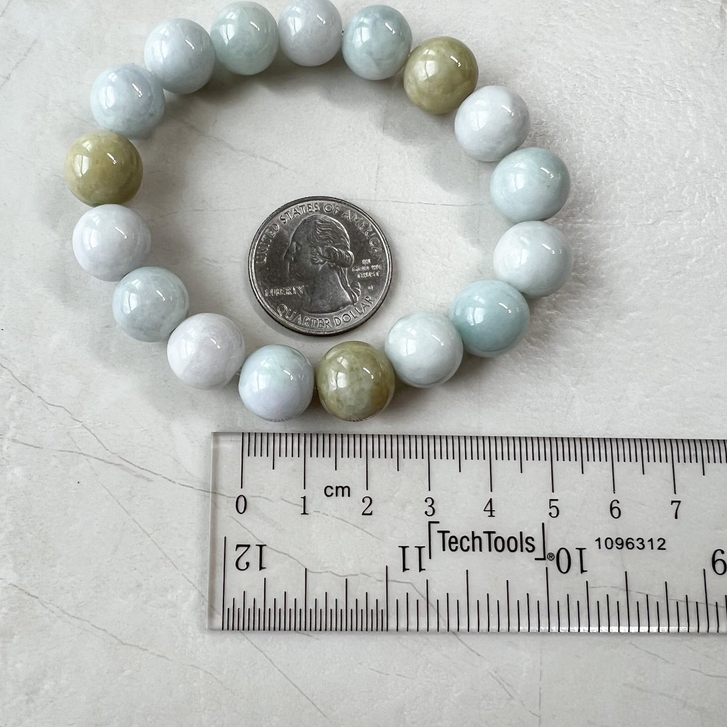 12 mm Natural Jadeite Jade Round Beaded Bracelet, FCSG-1221-1646801793 - AriaDesignCollection