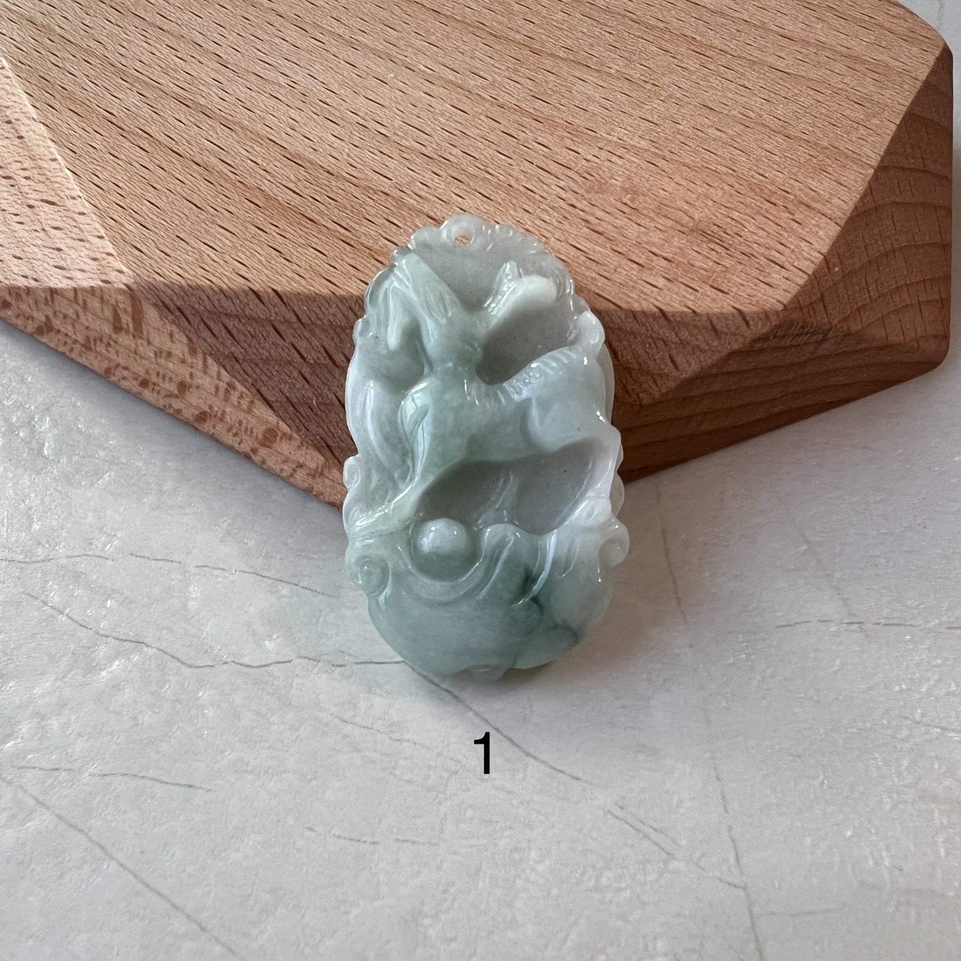 Jadeite Jade Sheep Goat Ram Chinese Zodiac Carved Pendant Necklace, YW-0321-1646926431 - AriaDesignCollection