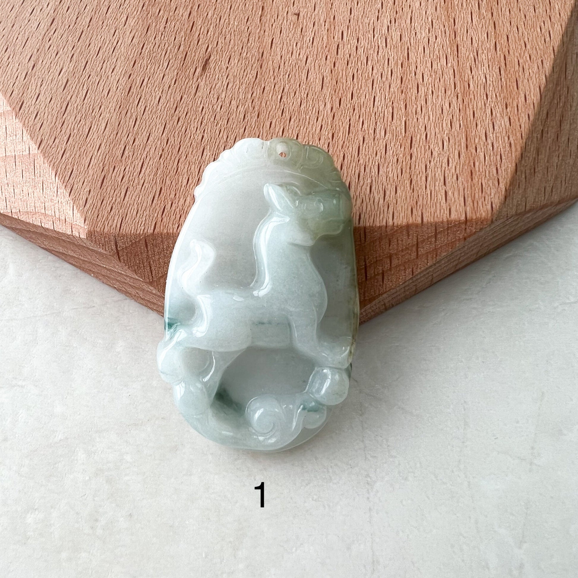 Jadeite Jade Dog Chinese Zodiac Carved Pendant Necklace, YW-0110-1646857076 - AriaDesignCollection