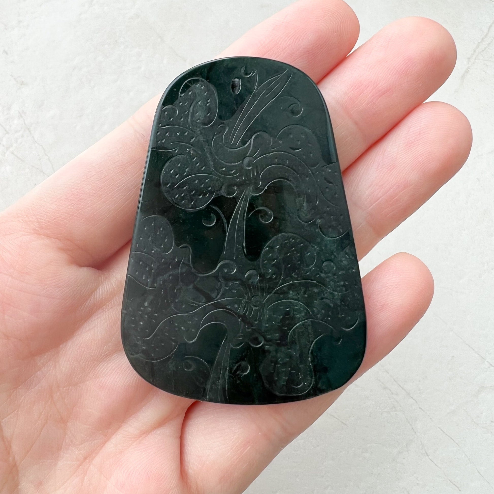 Black Jade Tiger, Jadeite Jade Omphacite, Chinese Zodiac Carved Pendant Necklace, LGG-1221-1646840030 - AriaDesignCollection
