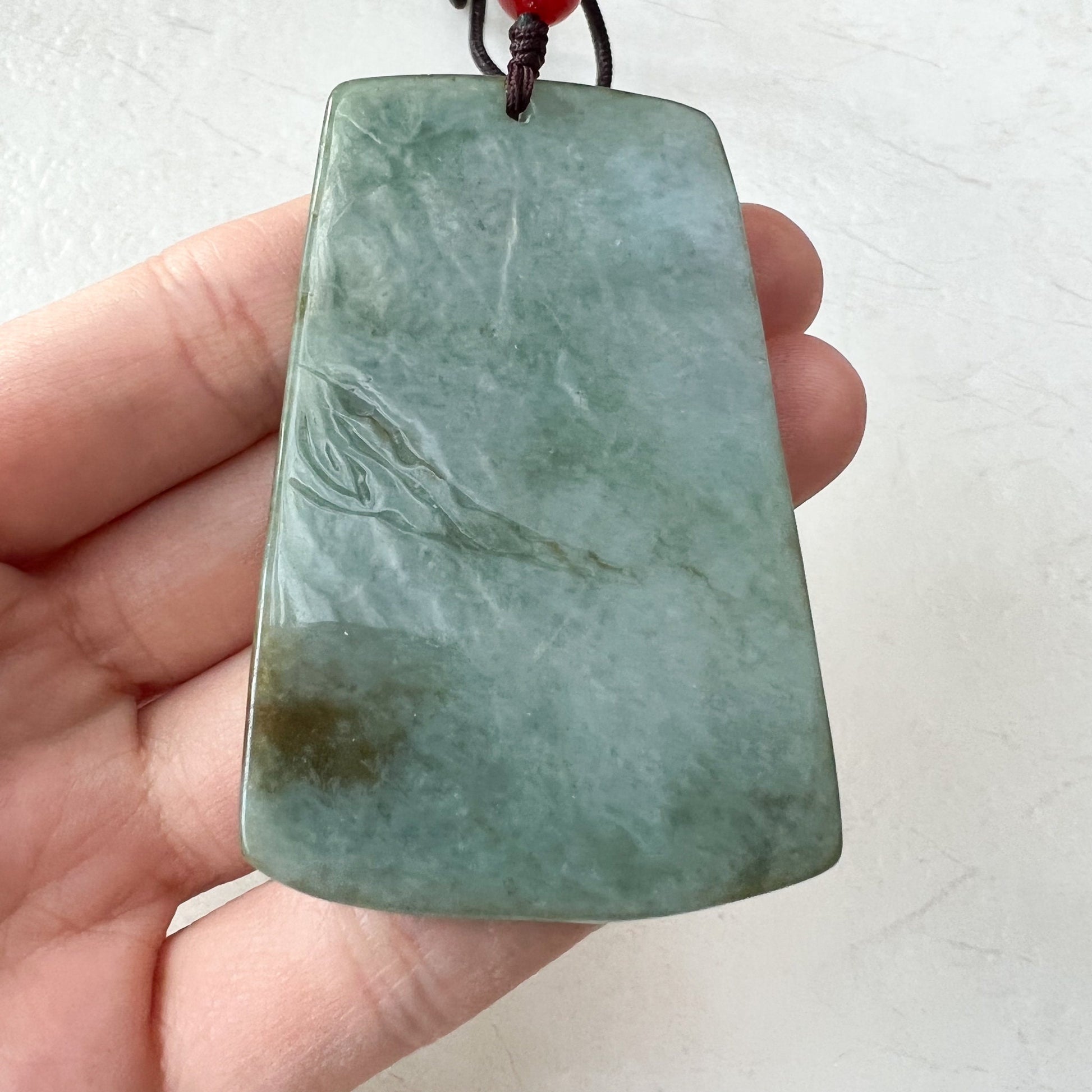 Large Jadeite Jade Deer in Forest Hand Carved Pendant Necklace, YJ-1221-0235521 - AriaDesignCollection