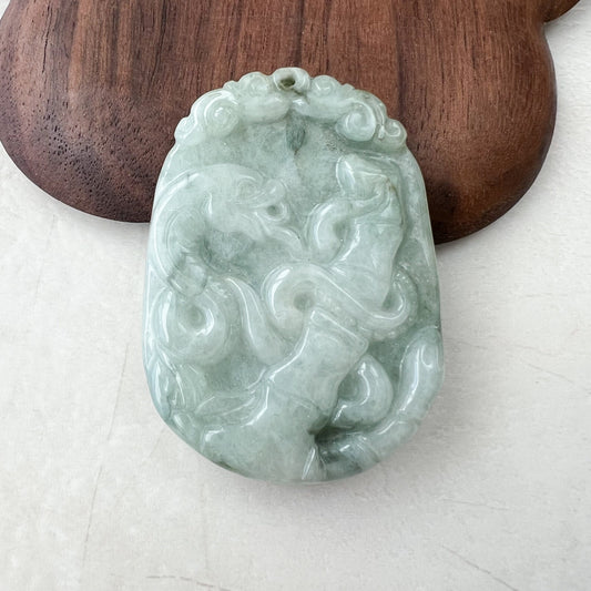 Jadeite Jade Snake Chinese Zodiac Carved Pendant Necklace, YW-0321-1646161827 - AriaDesignCollection