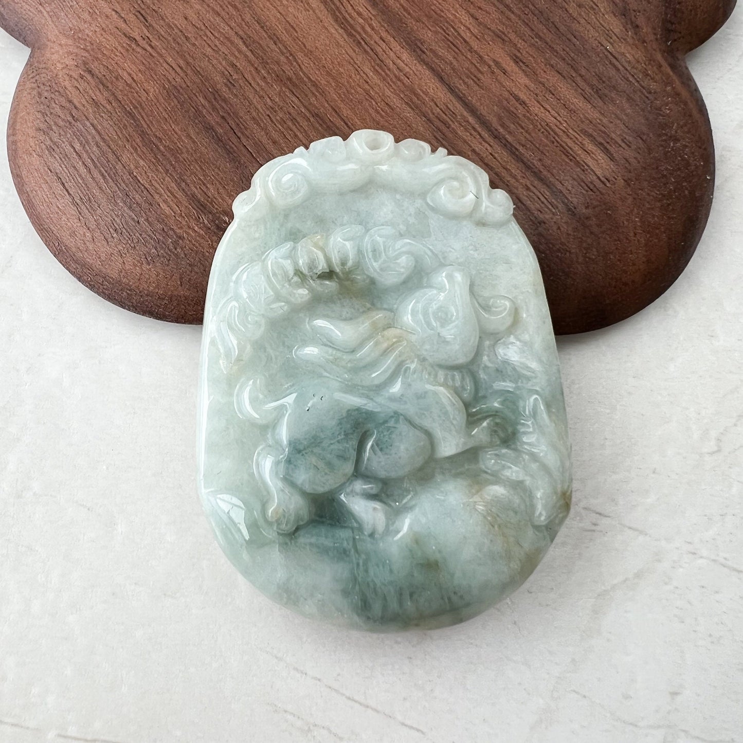 Jadeite Jade Rabbit Chinese Zodiac Carved Pendant Necklace, YW-0321-1646161774 - AriaDesignCollection