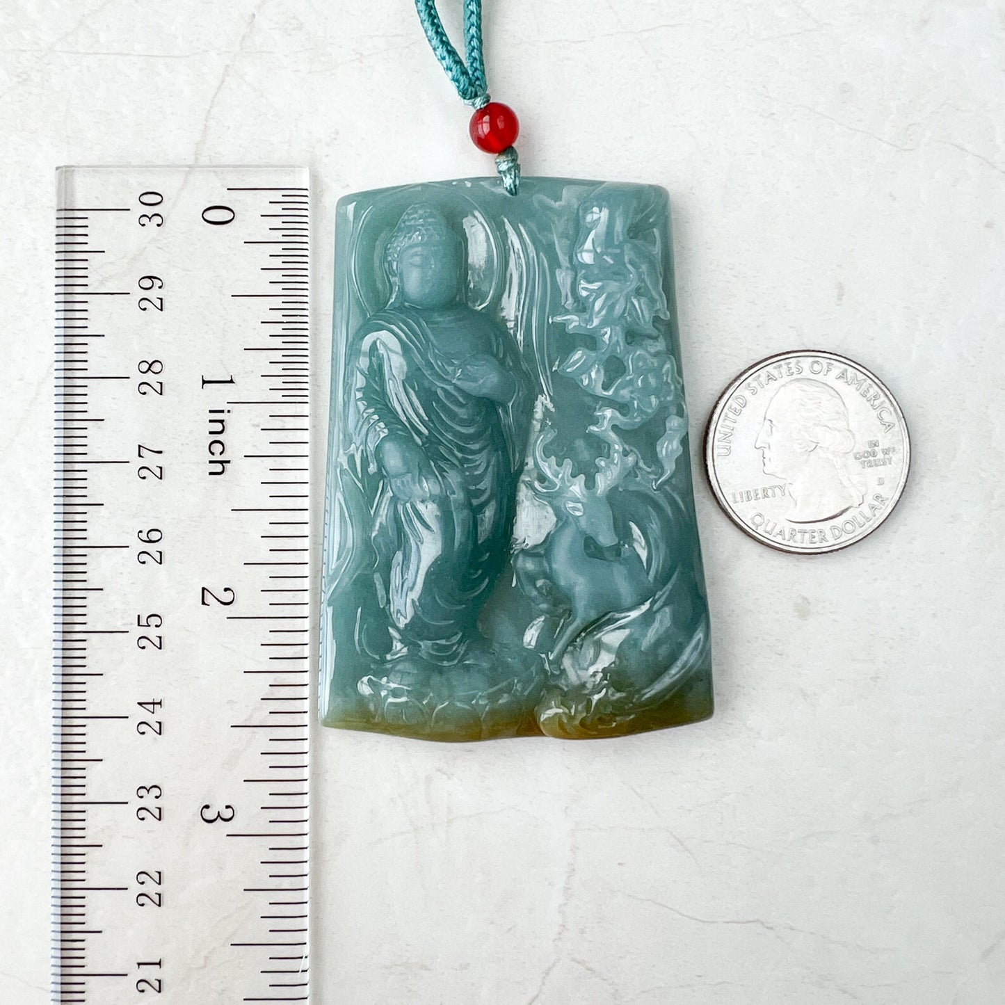 Jadeite Jade Vairocana Buddha Da Ri Ru Lai Carved Pendant Necklace, ZYF-0921-1646192222 - AriaDesignCollection