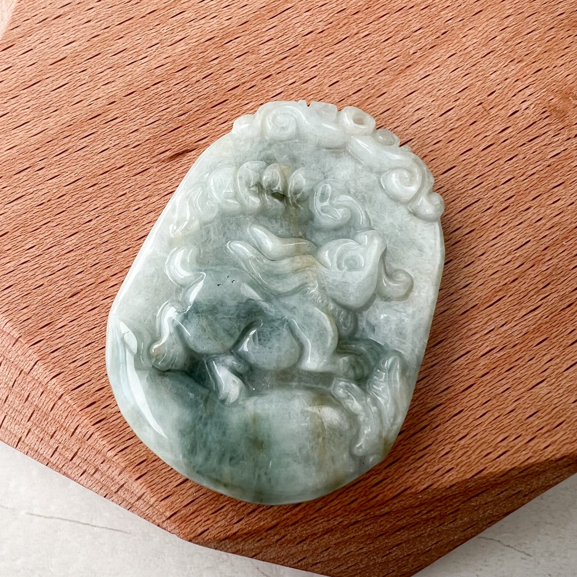 Jadeite Jade Rabbit Chinese Zodiac Carved Pendant Necklace, YW-0321-1646161774 - AriaDesignCollection