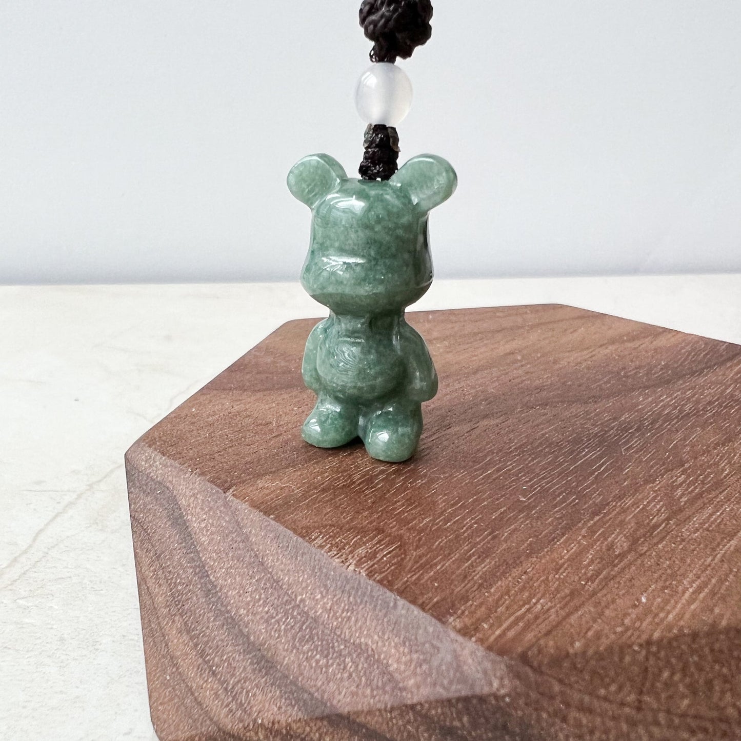 Jadeite Jade Teddy Bear Hand Carved Necklace, SHWQ-0322-1646849374 - AriaDesignCollection
