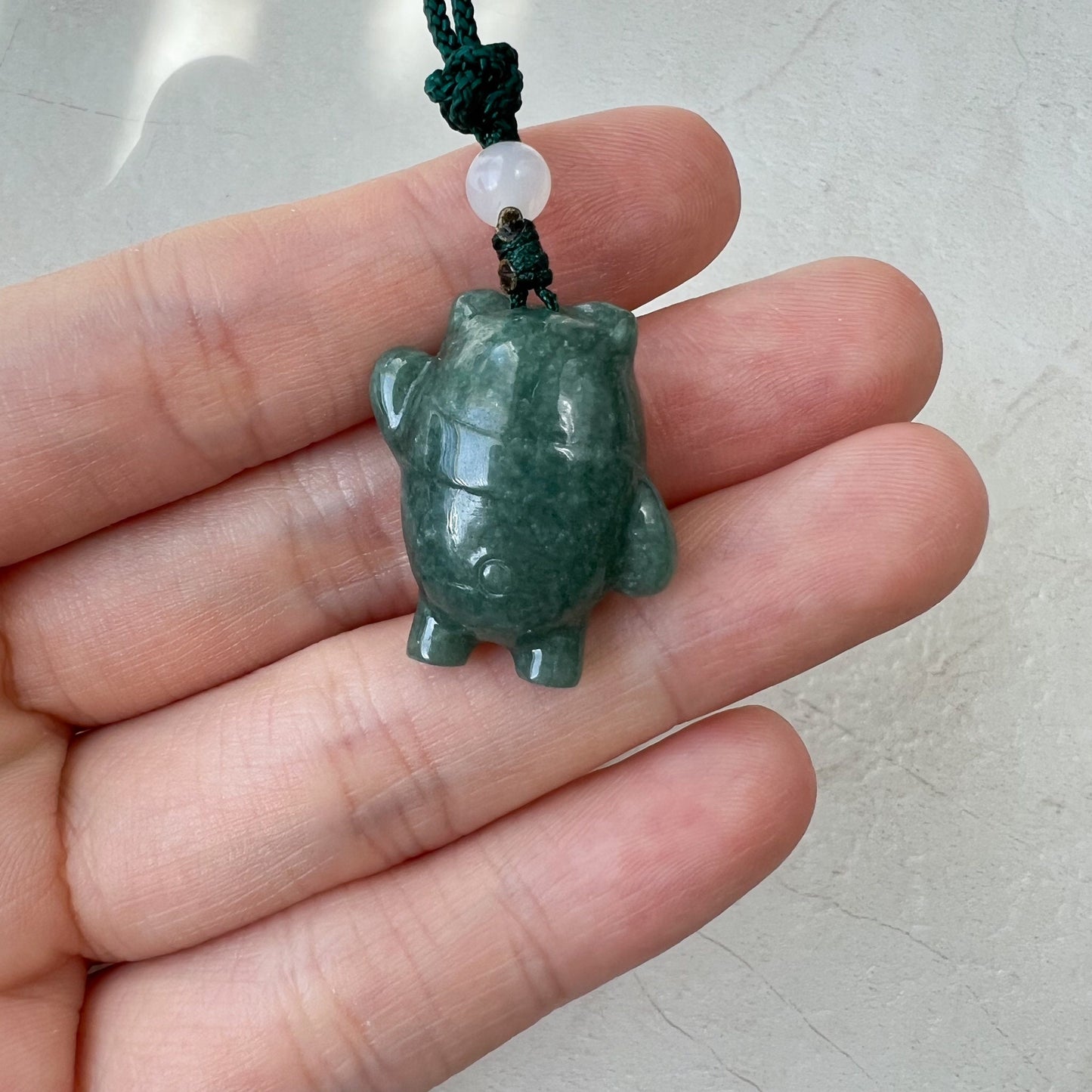 Jadeite Jade Cartoon Panda, Green Jade, Hand Carved Pendant Necklace, SHWQ-0322-1650214607 - AriaDesignCollection