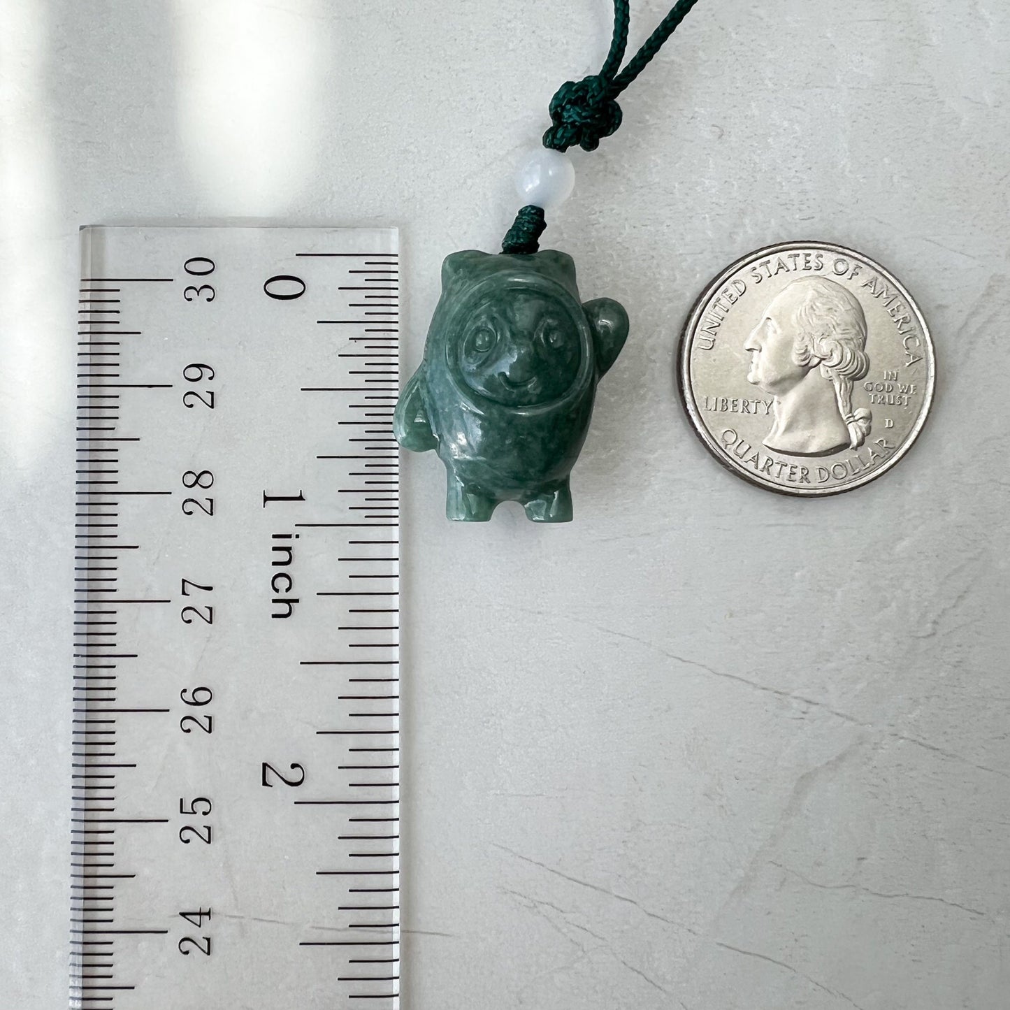 Jadeite Jade Cartoon Panda, Green Jade, Hand Carved Pendant Necklace, SHWQ-0322-1650214607 - AriaDesignCollection